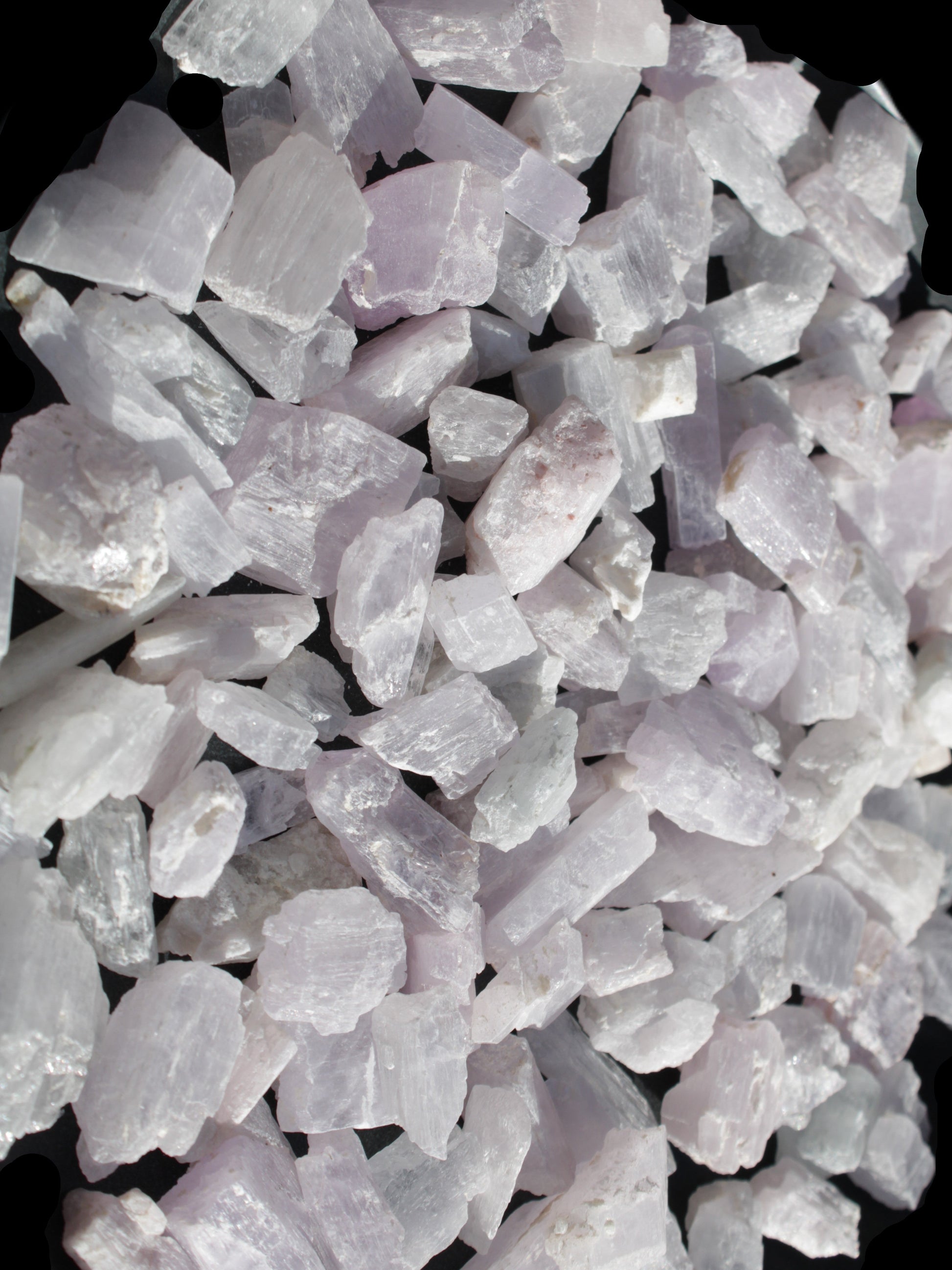 Pink/Lilac Kunzite 130+ crystals from Afghanistan 10-20mm 500g Wholesale Rocks and Things Store