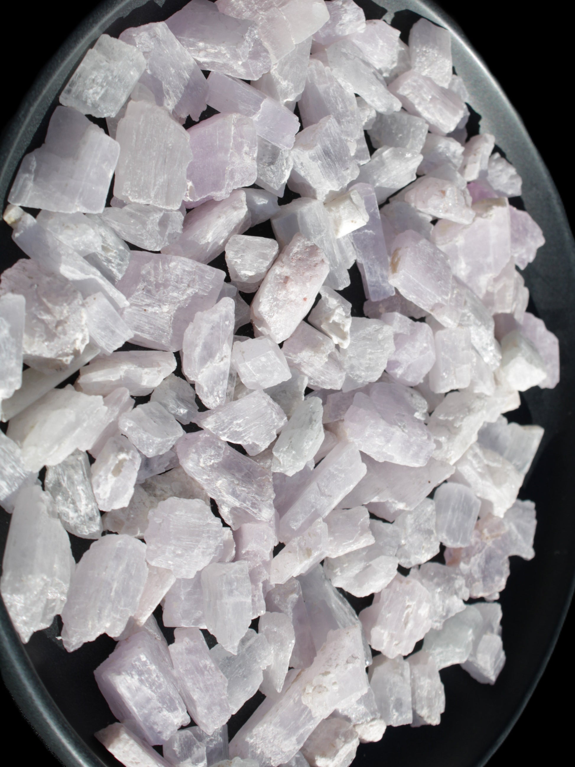 Pink/Lilac Kunzite 130+ crystals from Afghanistan 10-20mm 500g Wholesale Rocks and Things Store