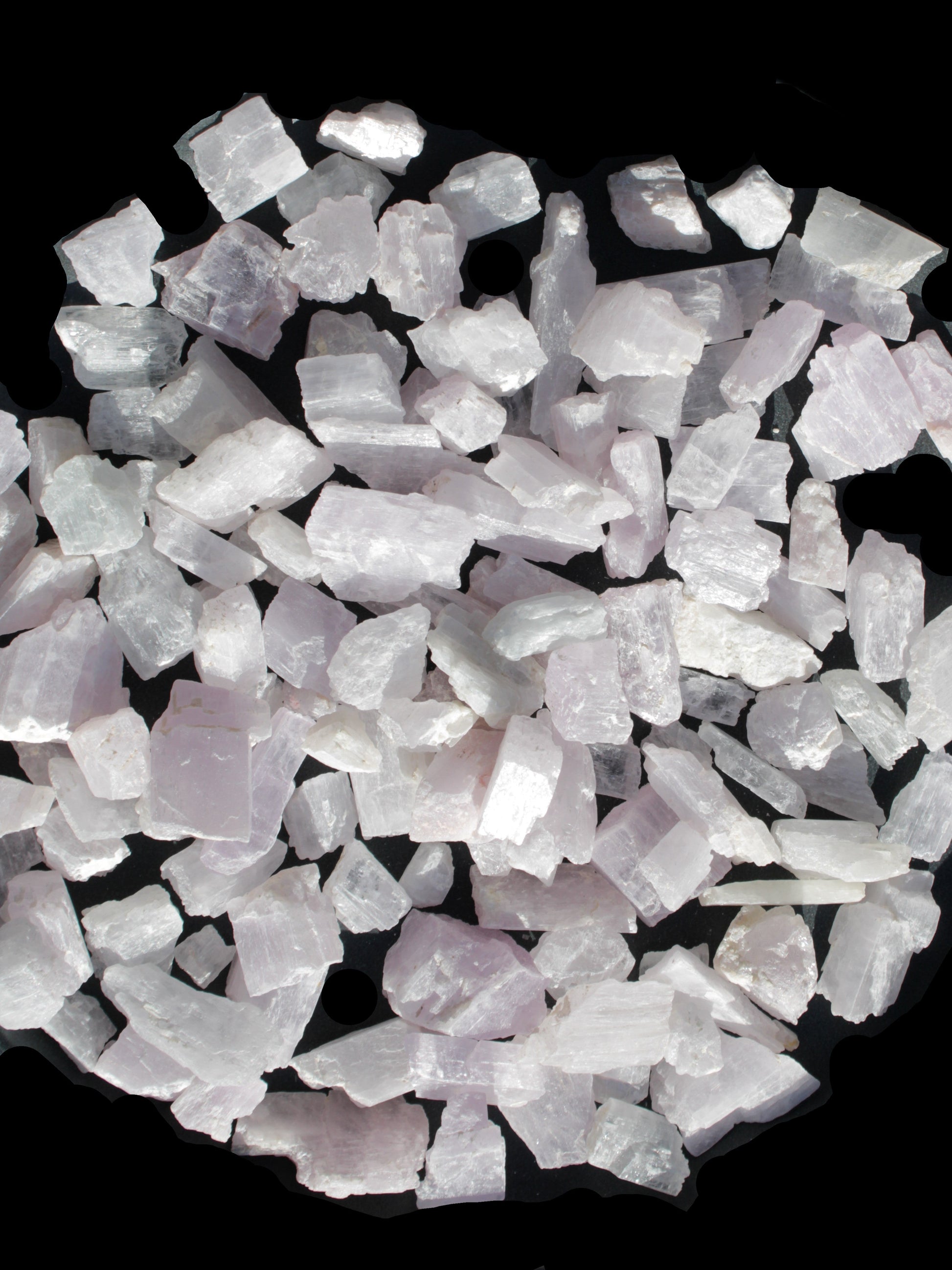 Pink/Lilac Kunzite 130+ crystals from Afghanistan 10-20mm 500g Wholesale Rocks and Things Store