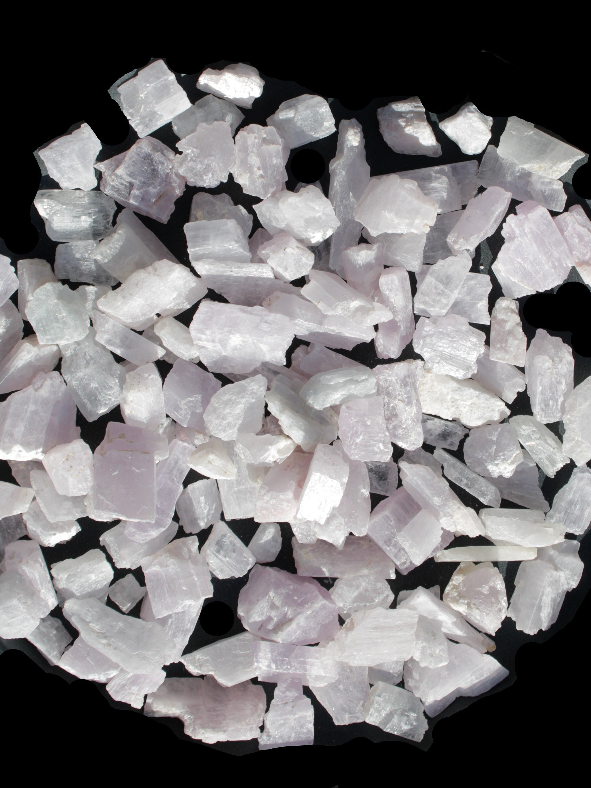 Pink/Lilac Kunzite 130+ crystals from Afghanistan 10-20mm 500g Wholesale Rocks and Things Store