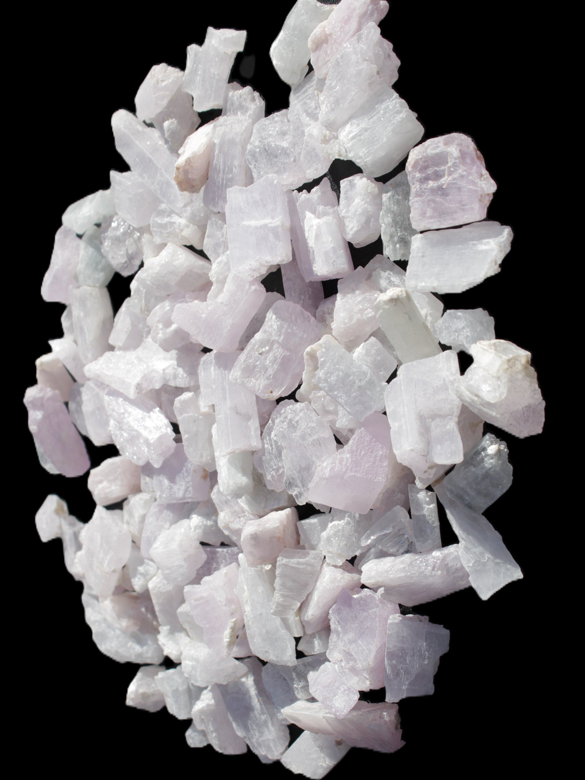 Pink/Lilac Kunzite 130+ crystals from Afghanistan 10-20mm 500g Wholesale Rocks and Things Store