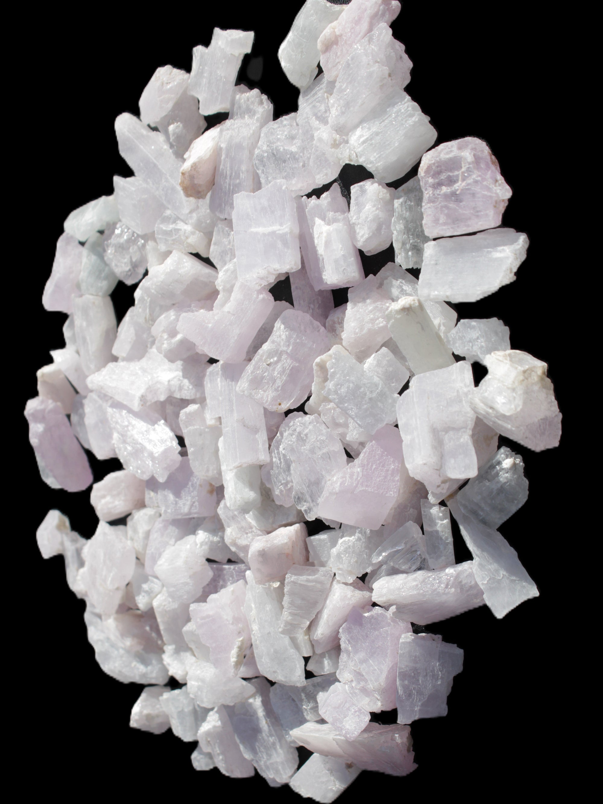 Pink/Lilac Kunzite 130+ crystals from Afghanistan 10-20mm 500g Wholesale Rocks and Things Store