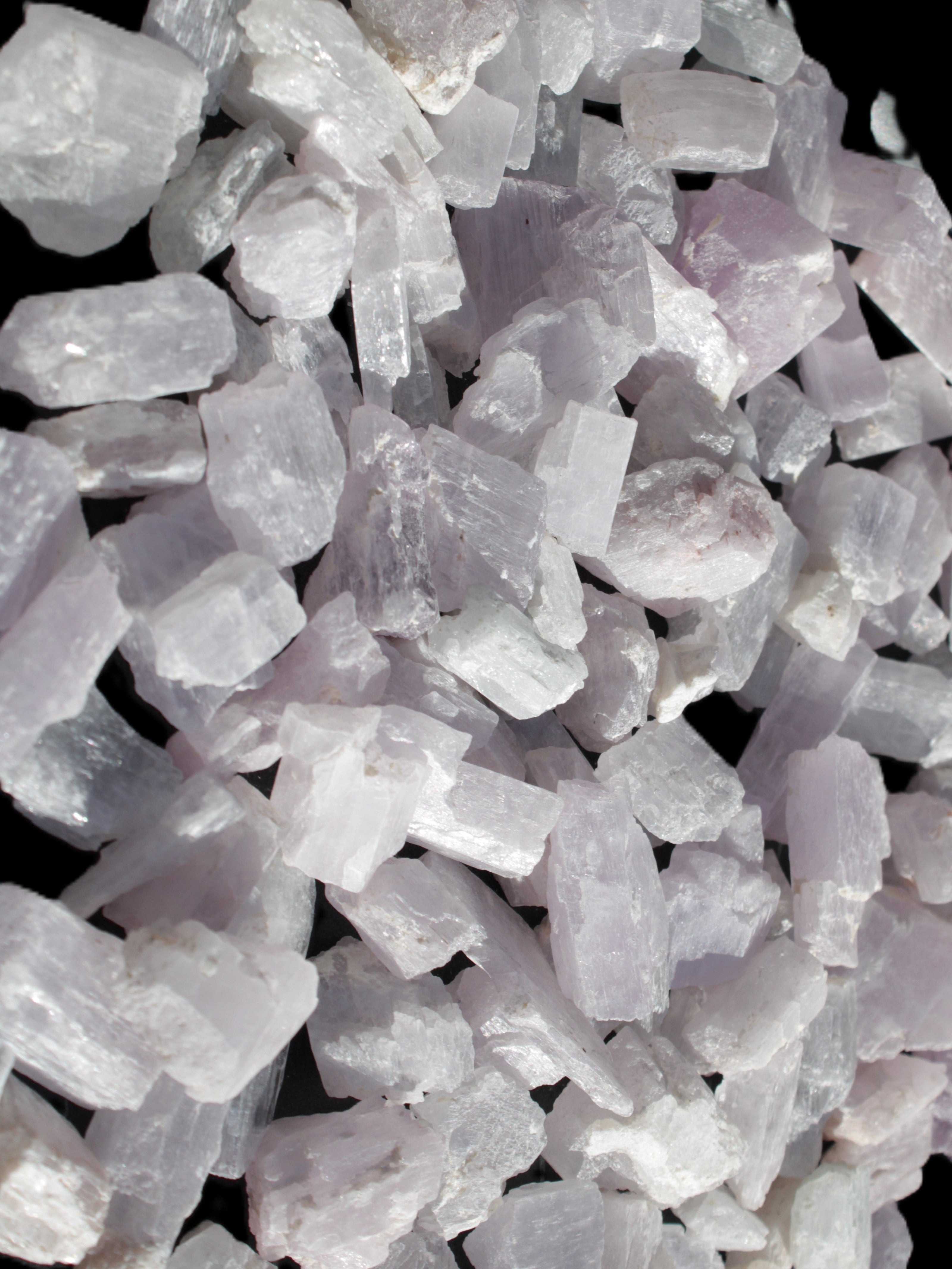 Pink/Lilac Kunzite 130+ crystals from Afghanistan 10-20mm 500g Wholesale Rocks and Things Store