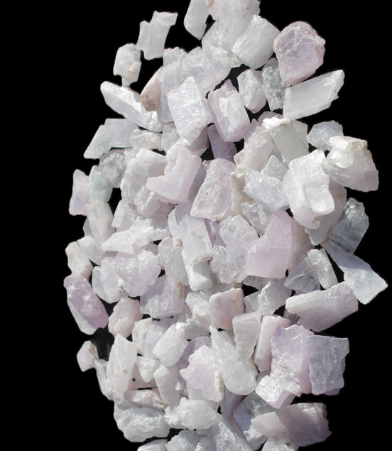 Pink/Lilac Kunzite 130+ crystals from Afghanistan 10-20mm 500g Wholesale Rocks and Things Store