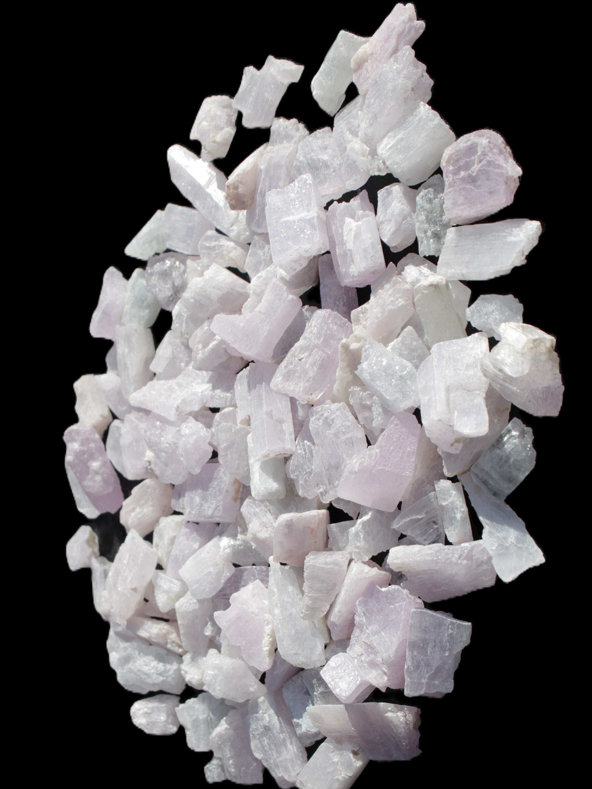 Pink/Lilac Kunzite 130+ crystals from Afghanistan 10-20mm 500g Wholesale Rocks and Things Store