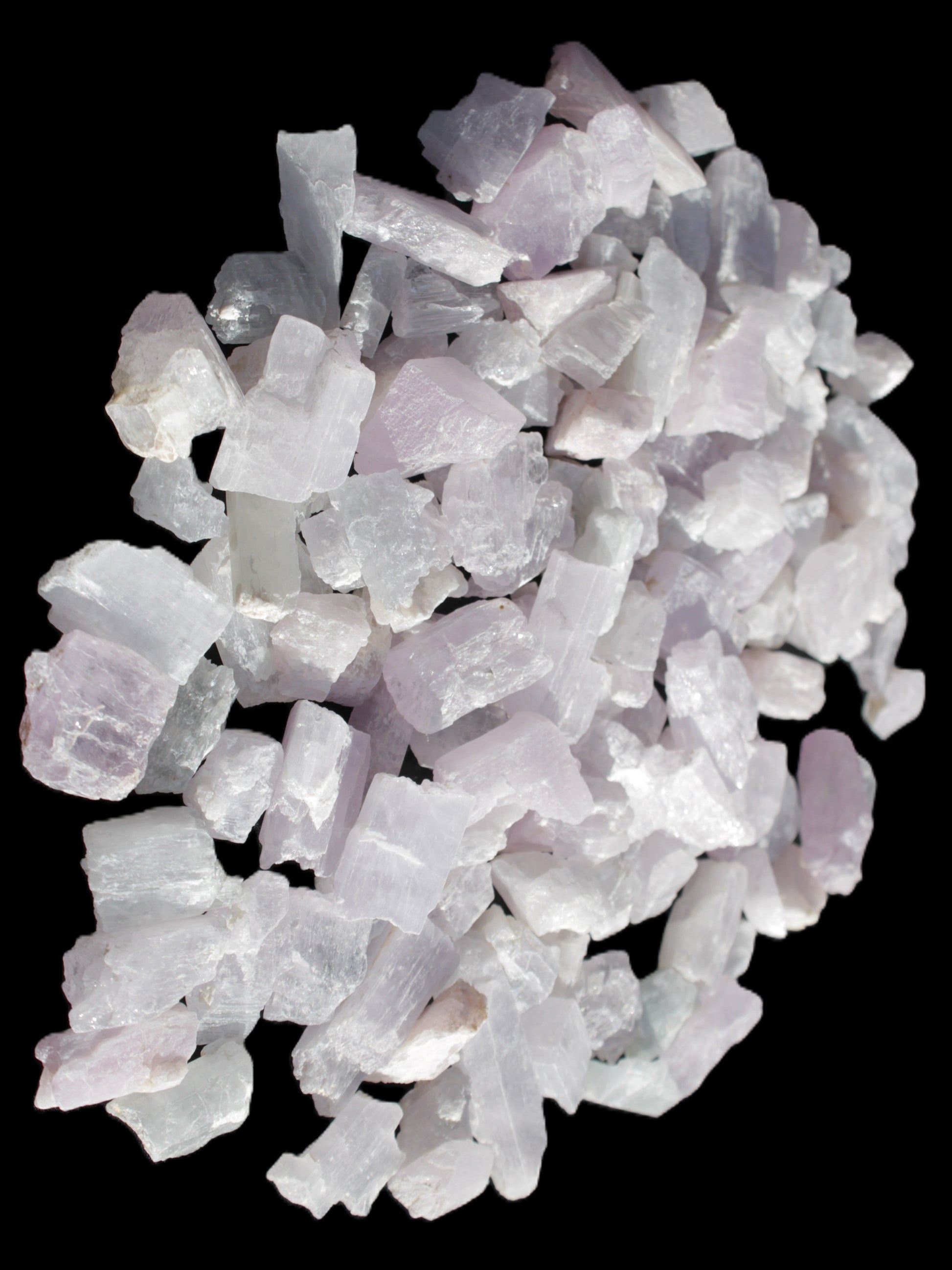 Pink/Lilac Kunzite 130+ crystals from Afghanistan 10-20mm 500g Wholesale Rocks and Things Store