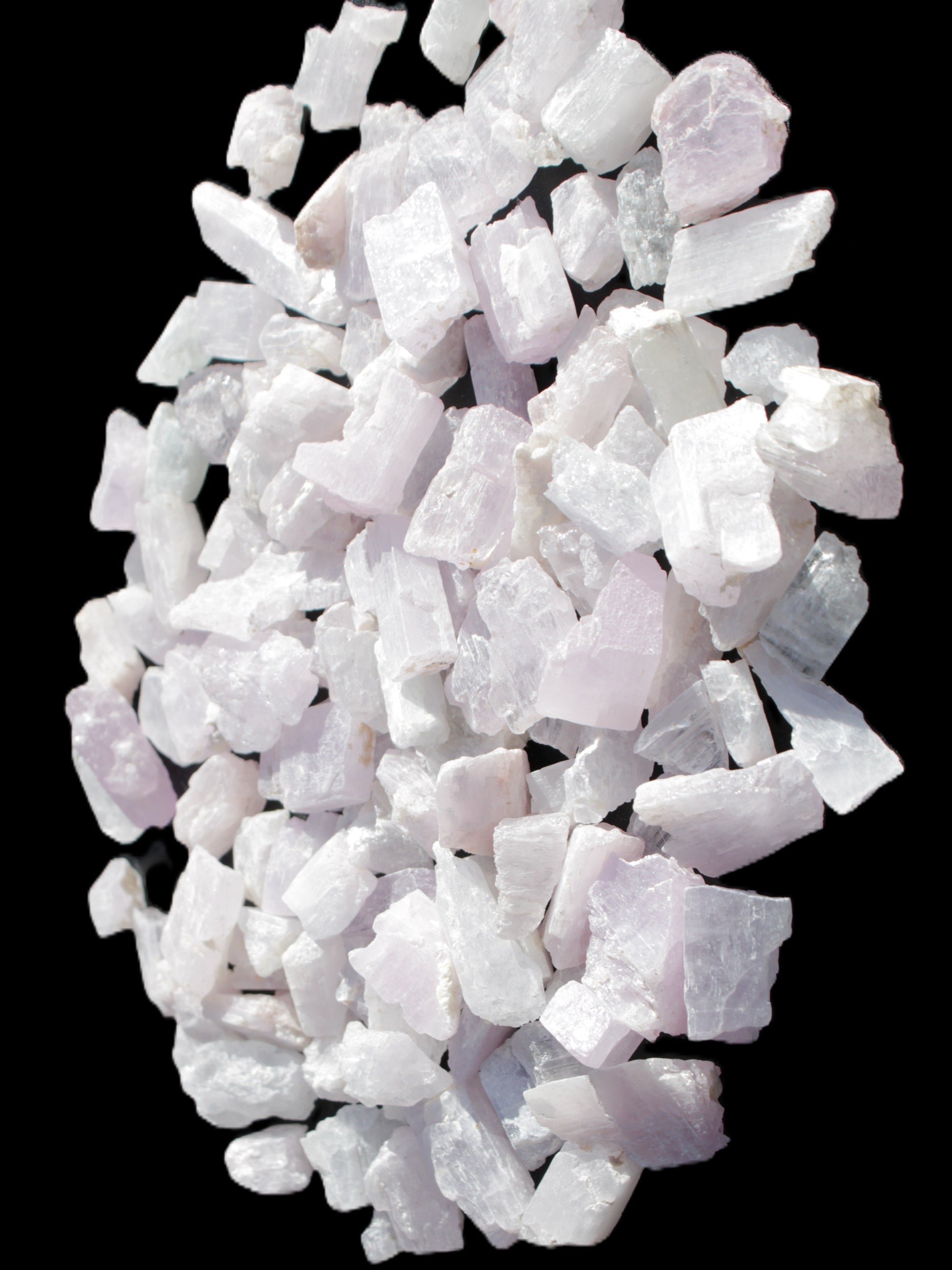 Pink/Lilac Kunzite 130+ crystals from Afghanistan 10-20mm 500g Wholesale Rocks and Things Store