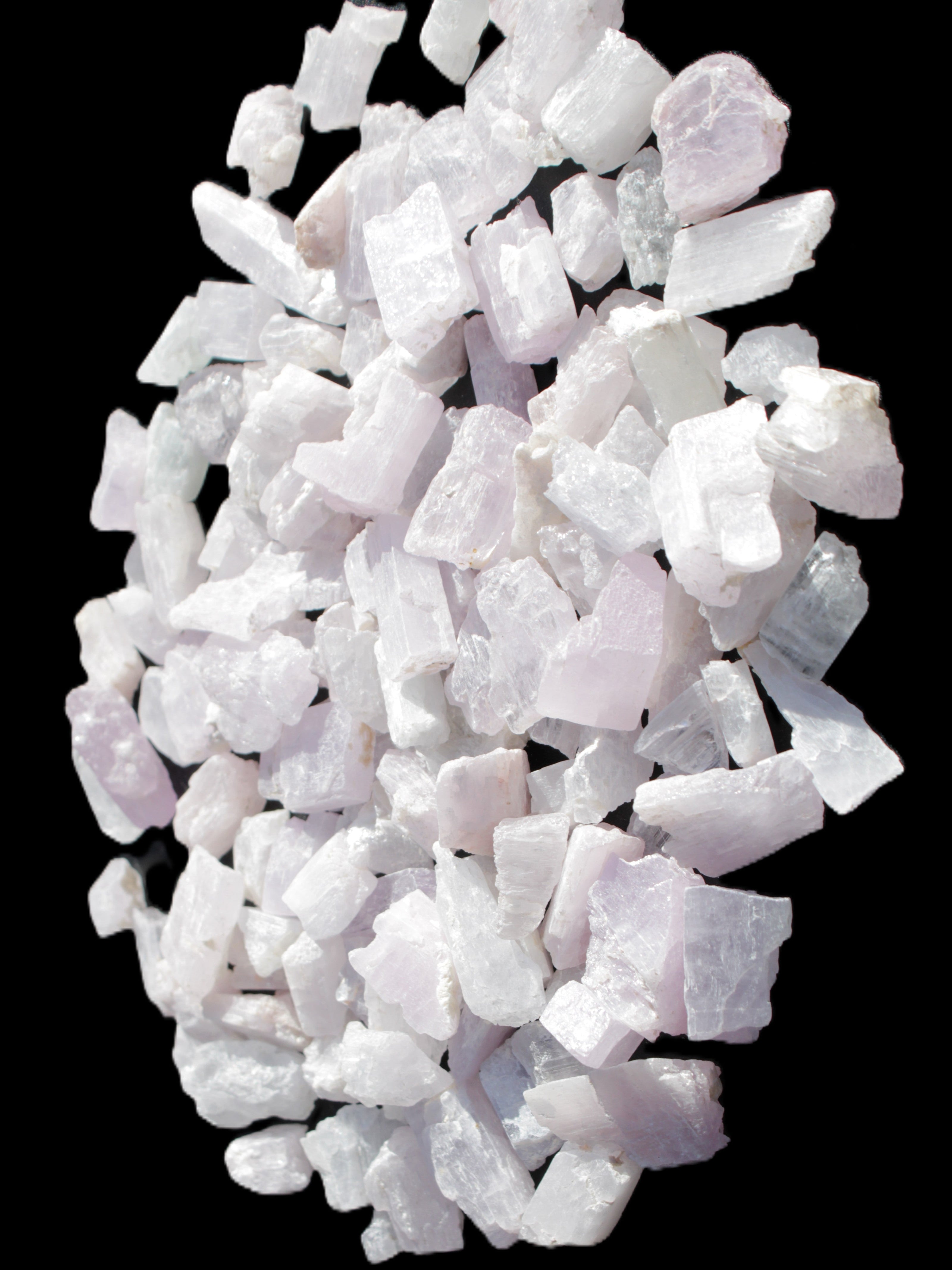 Pink/Lilac Kunzite 130+ crystals from Afghanistan 10-20mm 500g Wholesale Rocks and Things Store