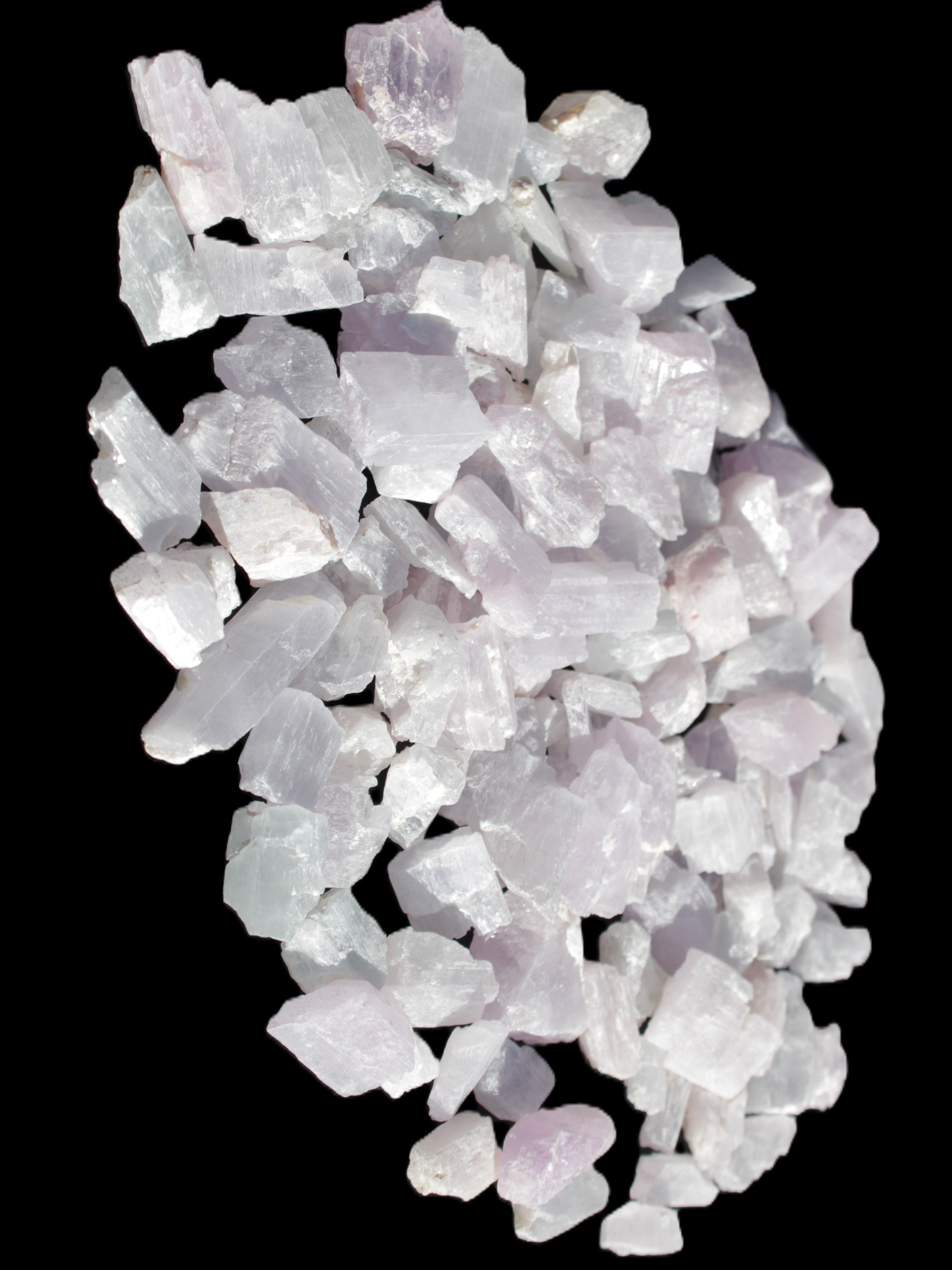 Pink/Lilac Kunzite 130+ crystals from Afghanistan 10-20mm 500g Wholesale Rocks and Things Store
