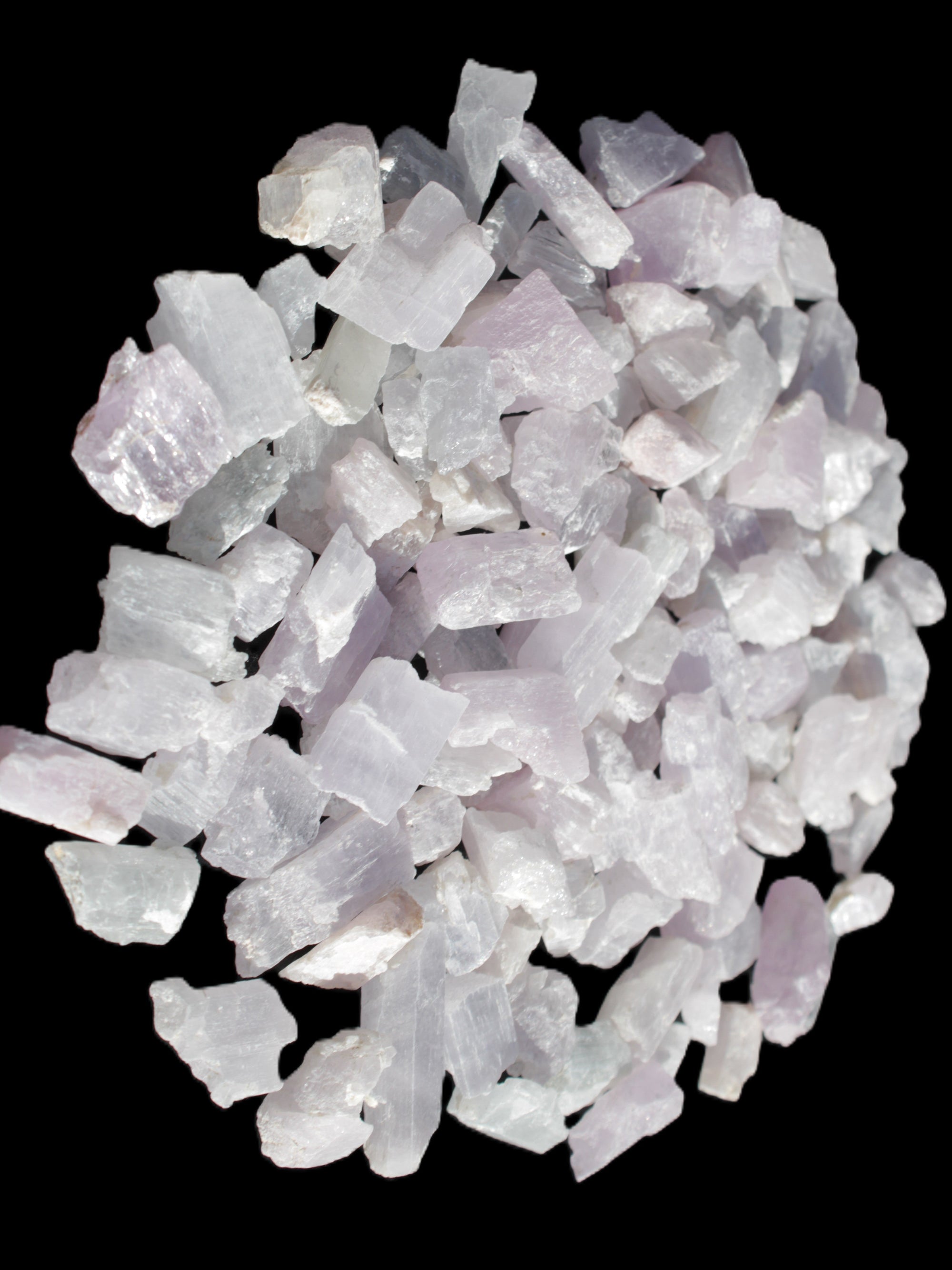 Pink/Lilac Kunzite 130+ crystals from Afghanistan 10-20mm 500g Wholesale Rocks and Things Store
