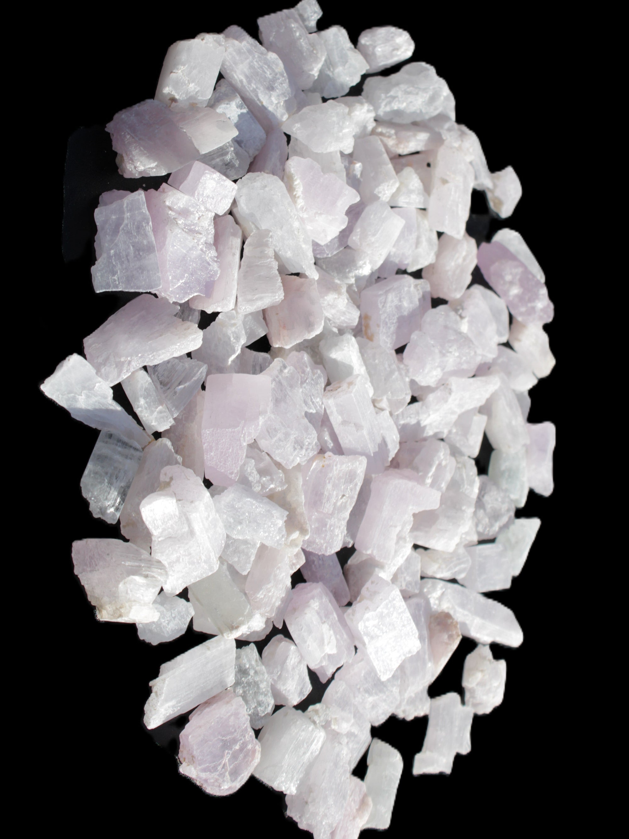 Pink/Lilac Kunzite 130+ crystals from Afghanistan 10-20mm 500g Wholesale Rocks and Things Store