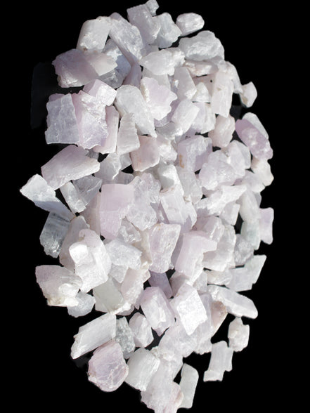 Pink/Lilac Kunzite 130+ crystals from Afghanistan 10-20mm 500g Wholesale Rocks and Things Store
