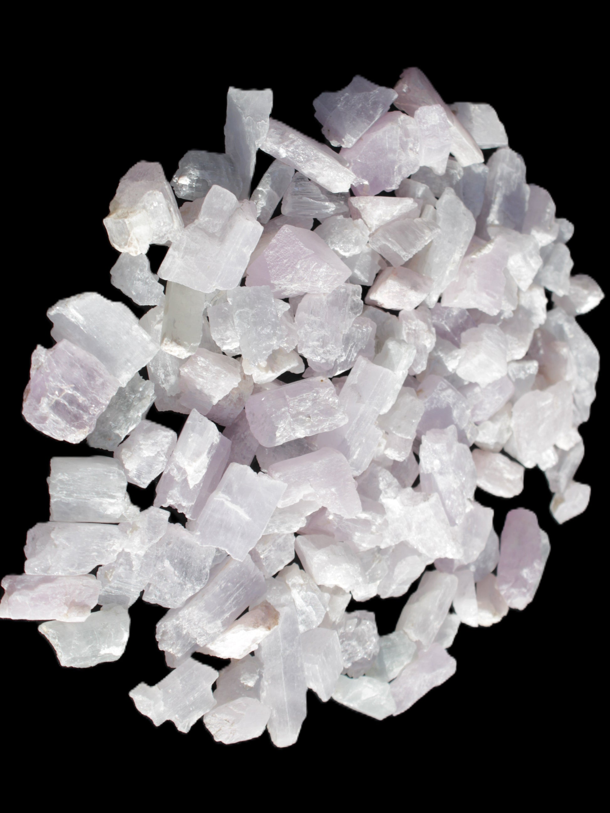 Pink/Lilac Kunzite 130+ crystals from Afghanistan 10-20mm 500g Wholesale Rocks and Things Store