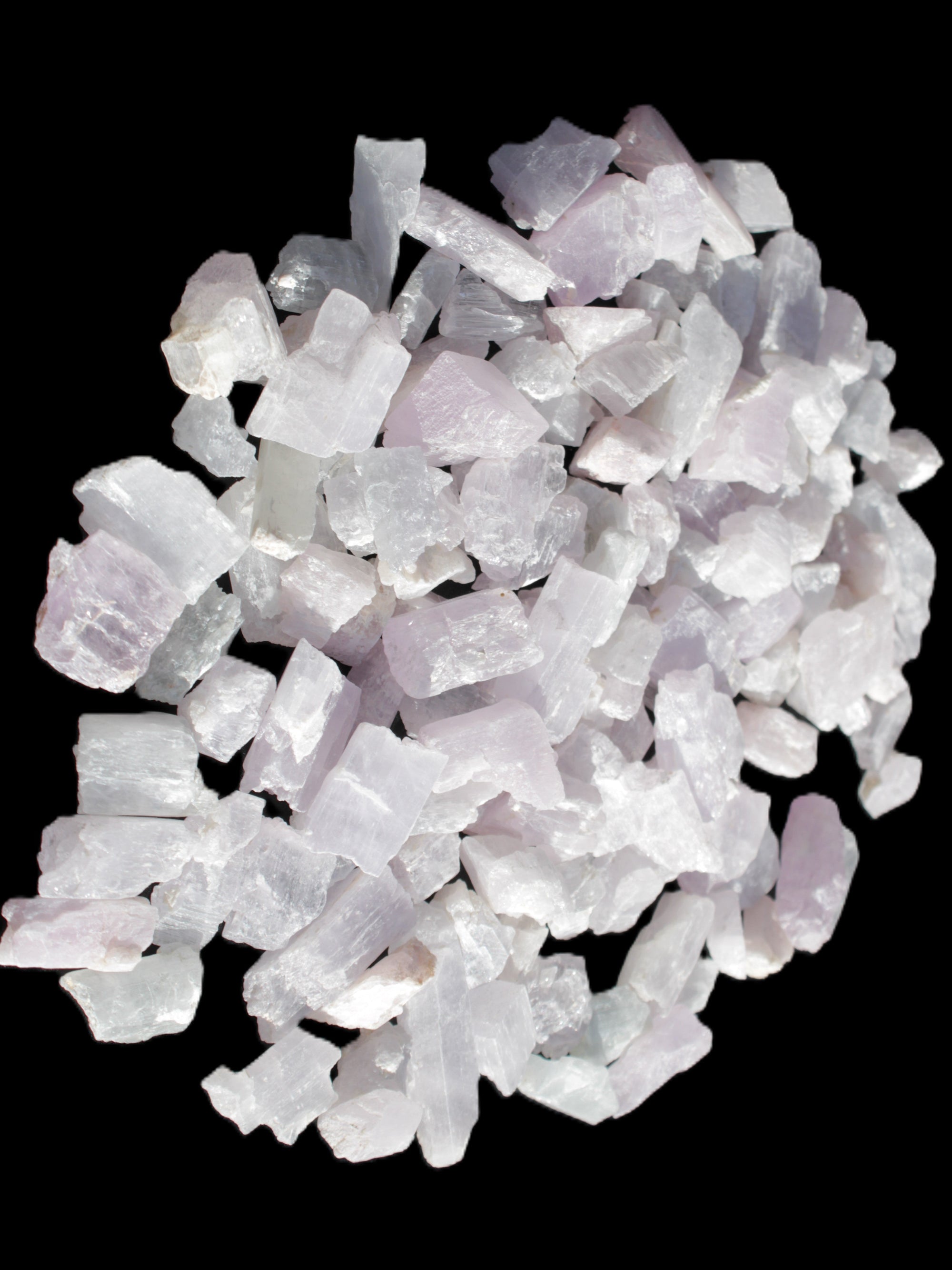 Pink/Lilac Kunzite 130+ crystals from Afghanistan 10-20mm 500g Wholesale Rocks and Things Store