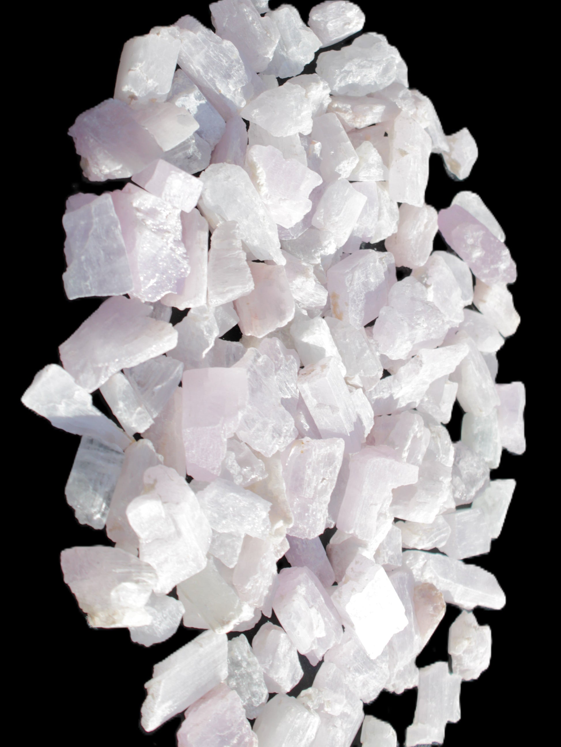 Pink/Lilac Kunzite 130+ crystals from Afghanistan 10-20mm 500g Wholesale Rocks and Things Store