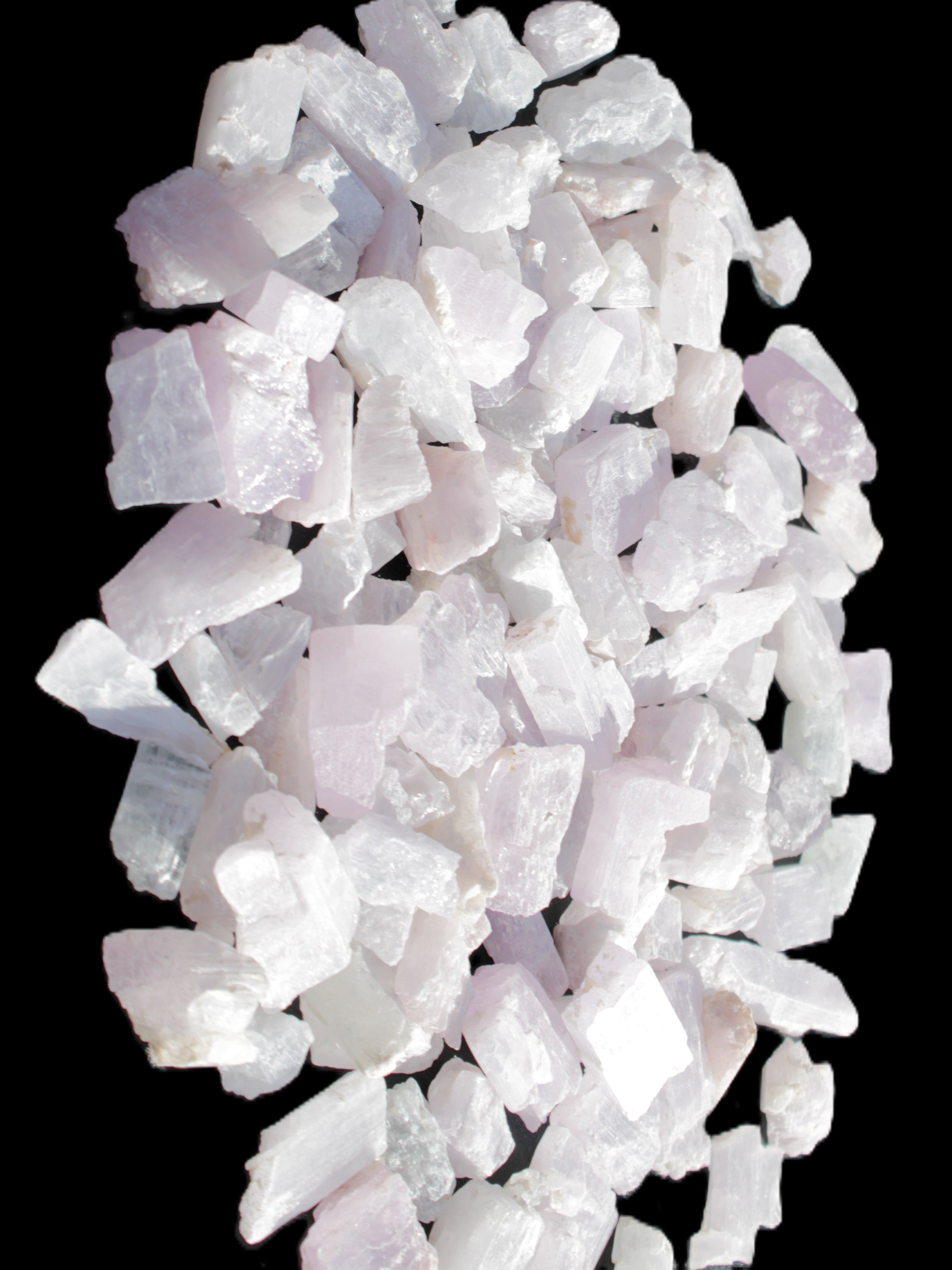 Pink/Lilac Kunzite 130+ crystals from Afghanistan 10-20mm 500g Wholesale Rocks and Things Store