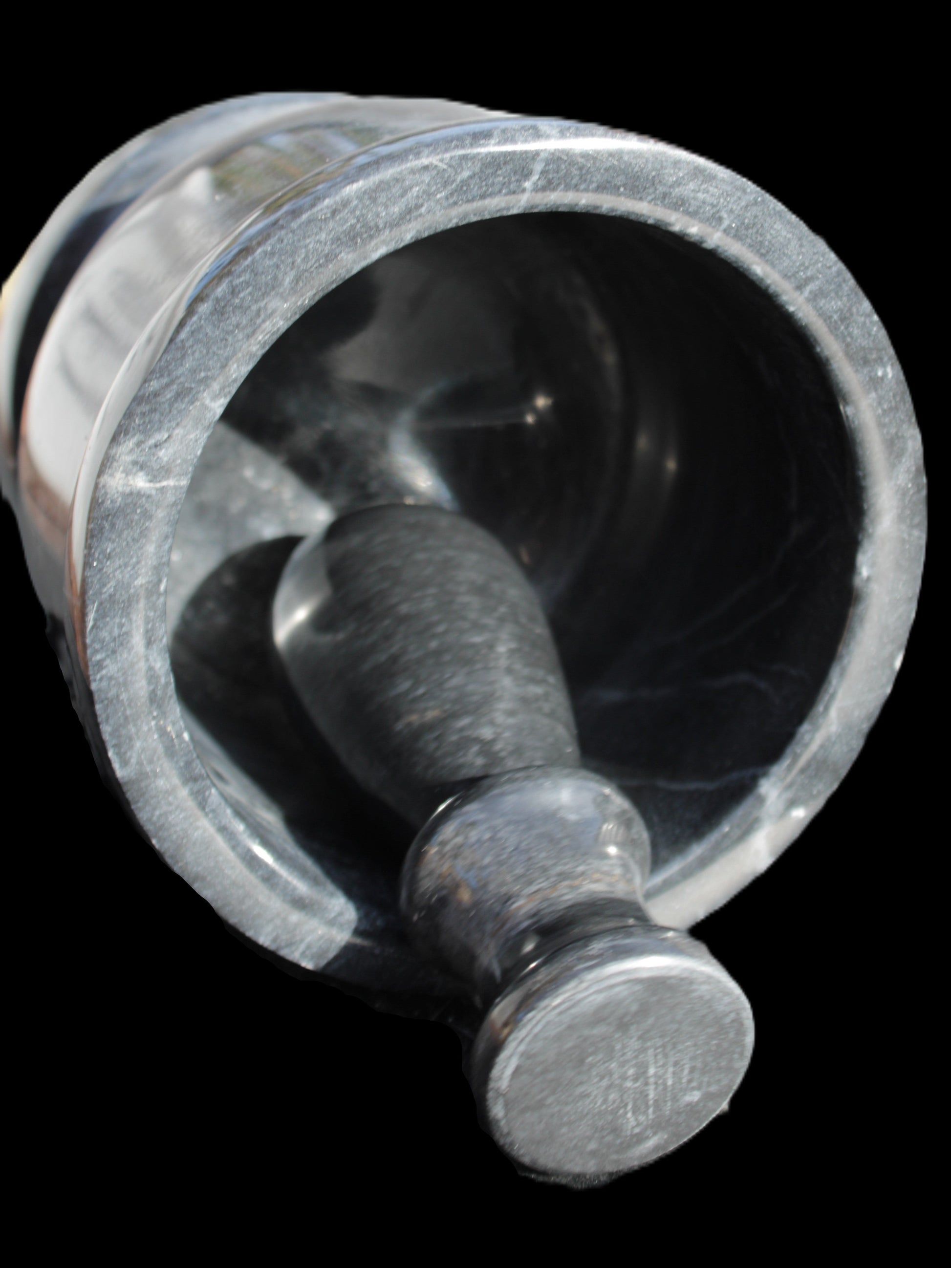 Black Marble 124*120mm  mortar and pestle 1855g Rocks and Things Store