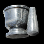 Black Marble mortar & pestle 94*95mm 1011g Rocks and Things Store