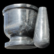 Black Marble mortar & pestle 94*95mm 1011g Rocks and Things Store