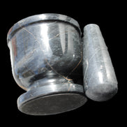 Black Marble mortar & pestle 94*95mm 1011g Rocks and Things Store