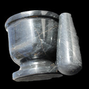 Black Marble mortar & pestle 94*95mm 1011g Rocks and Things Store