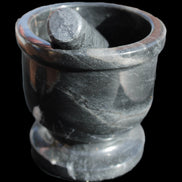 Black Marble mortar & pestle 94*95mm 1011g Rocks and Things Store