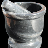 Black Marble mortar & pestle 94*95mm 1011g Rocks and Things Store