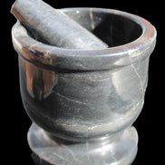 Black Marble mortar & pestle 94*95mm 1011g Rocks and Things Store