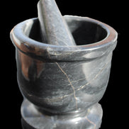 Black Marble mortar & pestle 94*95mm 1011g Rocks and Things Store