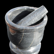 Black Marble mortar & pestle 94*95mm 1011g Rocks and Things Store