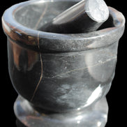 Black Marble mortar & pestle 94*95mm 1011g Rocks and Things Store