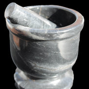 Black Marble mortar & pestle 94*95mm 1011g Rocks and Things Store