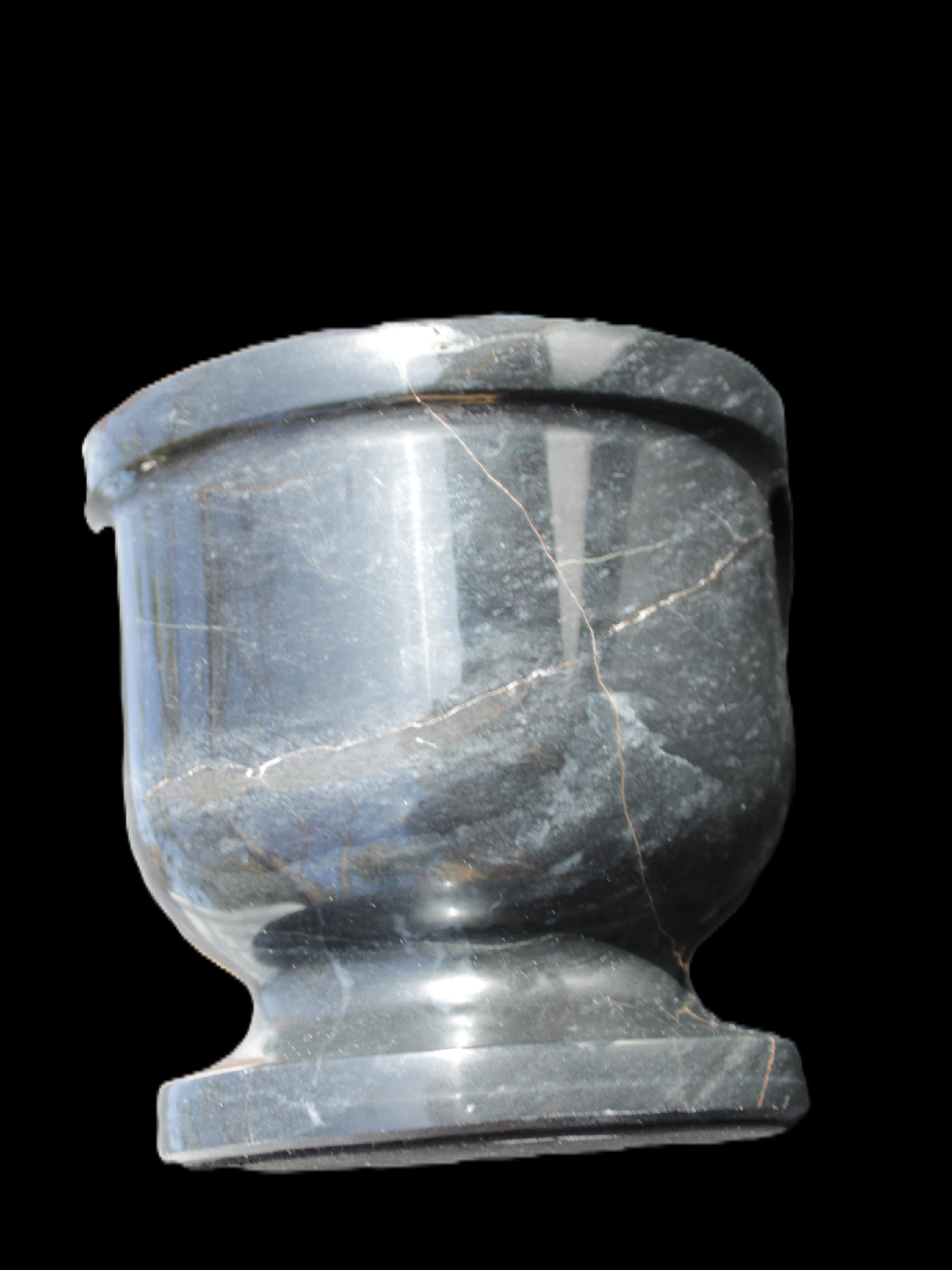 Black Marble mortar & pestle 94*95mm 1011g Rocks and Things Store