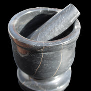 Black Marble mortar & pestle 94*95mm 1011g Rocks and Things Store