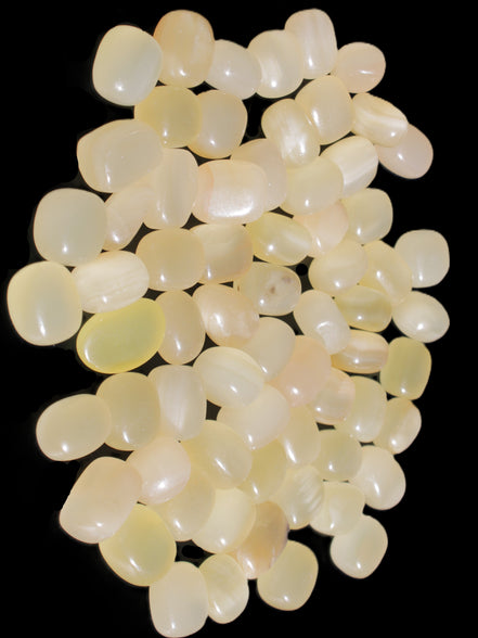 Lemon Calcite 66 tumbled stones 12*9mm - 21*18mm 600g Wholesale in sunlight - Rocks and Things Store