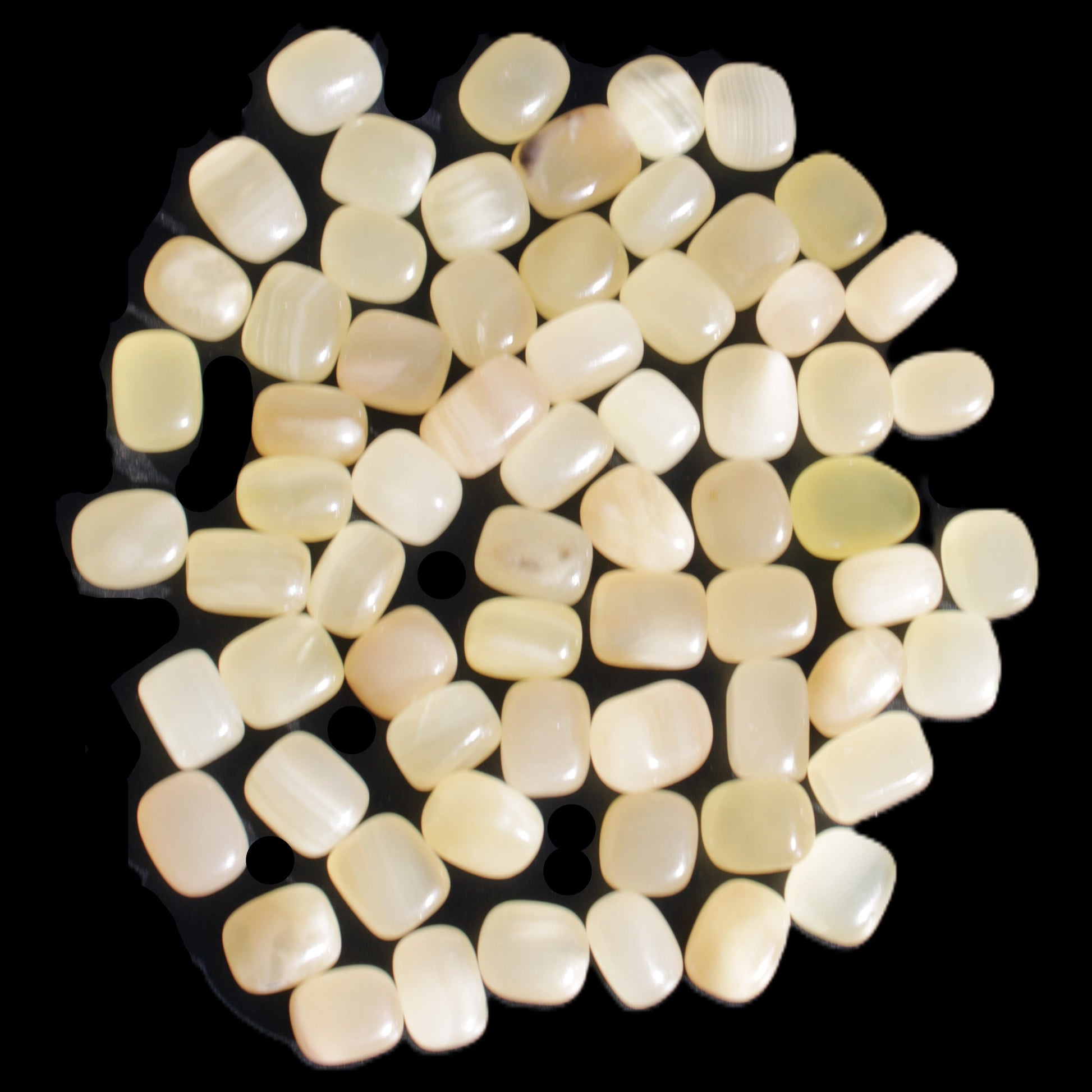 Lemon Calcite 66 tumbled stones 12*9mm - 21*18mm 600g Wholesale in sunlight - Rocks and Things Store