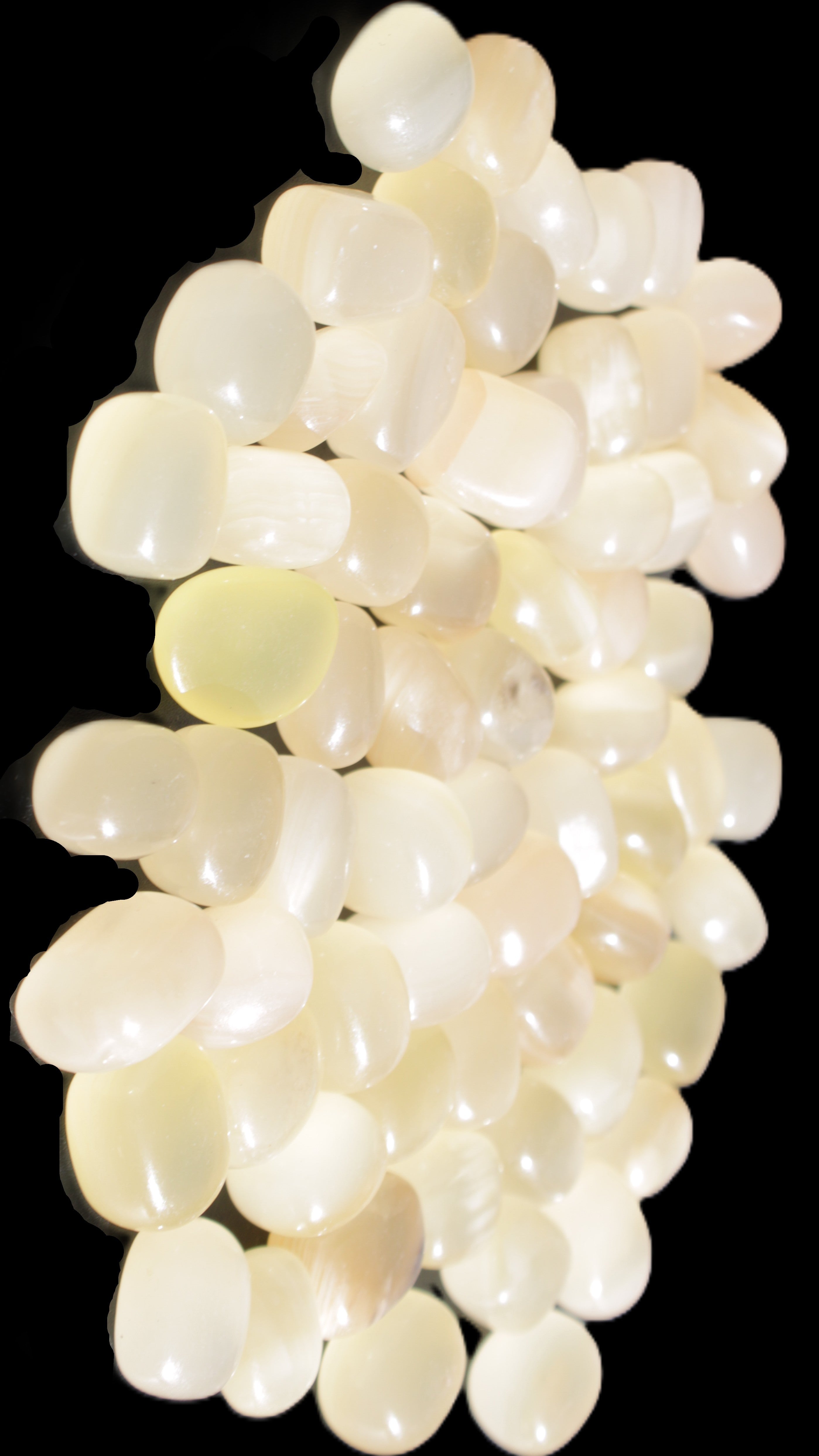 Lemon Calcite 66 tumbled stones 12*9mm - 21*18mm 600g Wholesale in sunlight - Rocks and Things Store