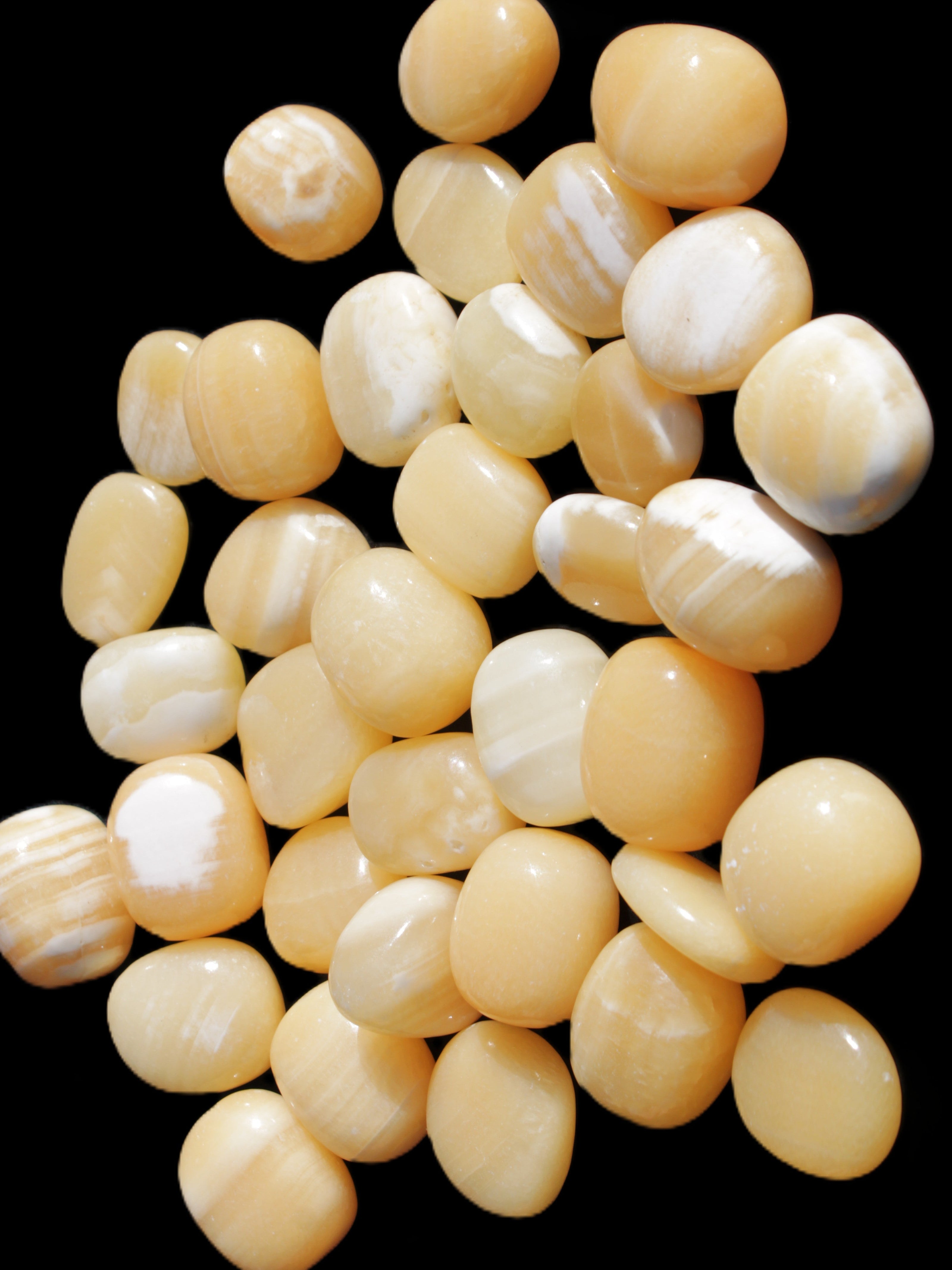 Lemon Calcite 36 tumbled stones 22*18mm - 30-24mm 730g Wholesale Rocks and Things Store