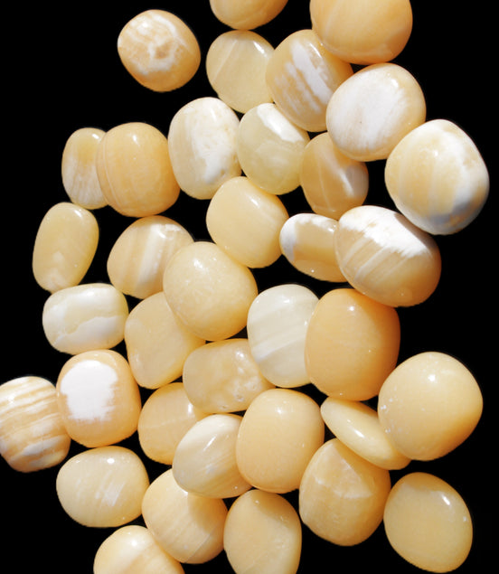 Lemon Calcite 36 tumbled stones 22*18mm - 30-24mm 730g Wholesale Rocks and Things Store