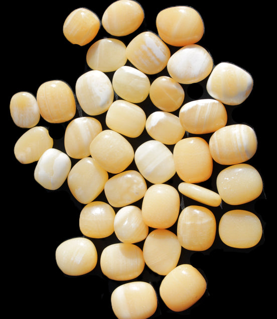 Lemon Calcite 36 tumbled stones 22*18mm - 30-24mm 730g Wholesale Rocks and Things Store