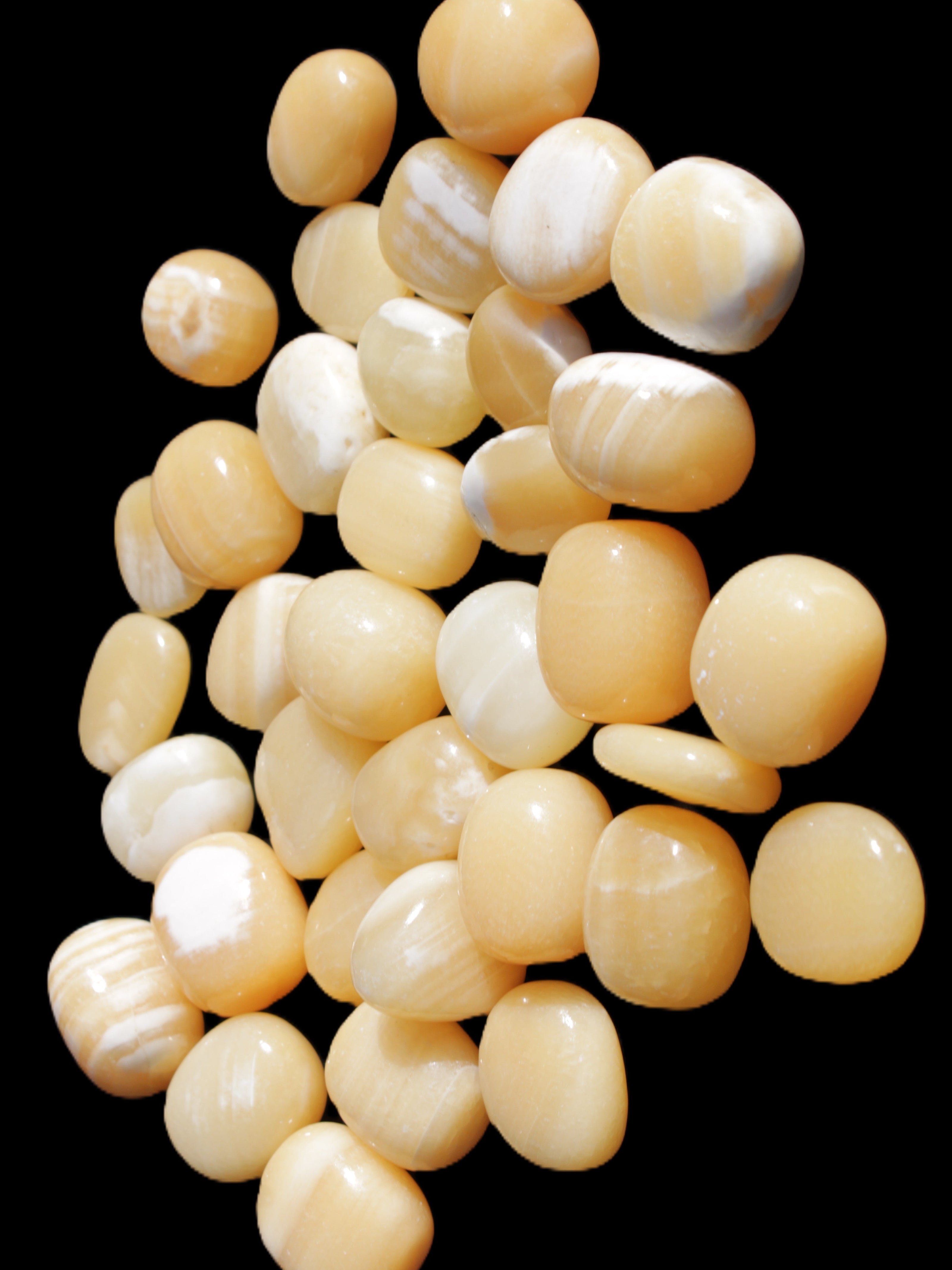 Lemon Calcite 36 tumbled stones 22*18mm - 30-24mm 730g Wholesale Rocks and Things Store