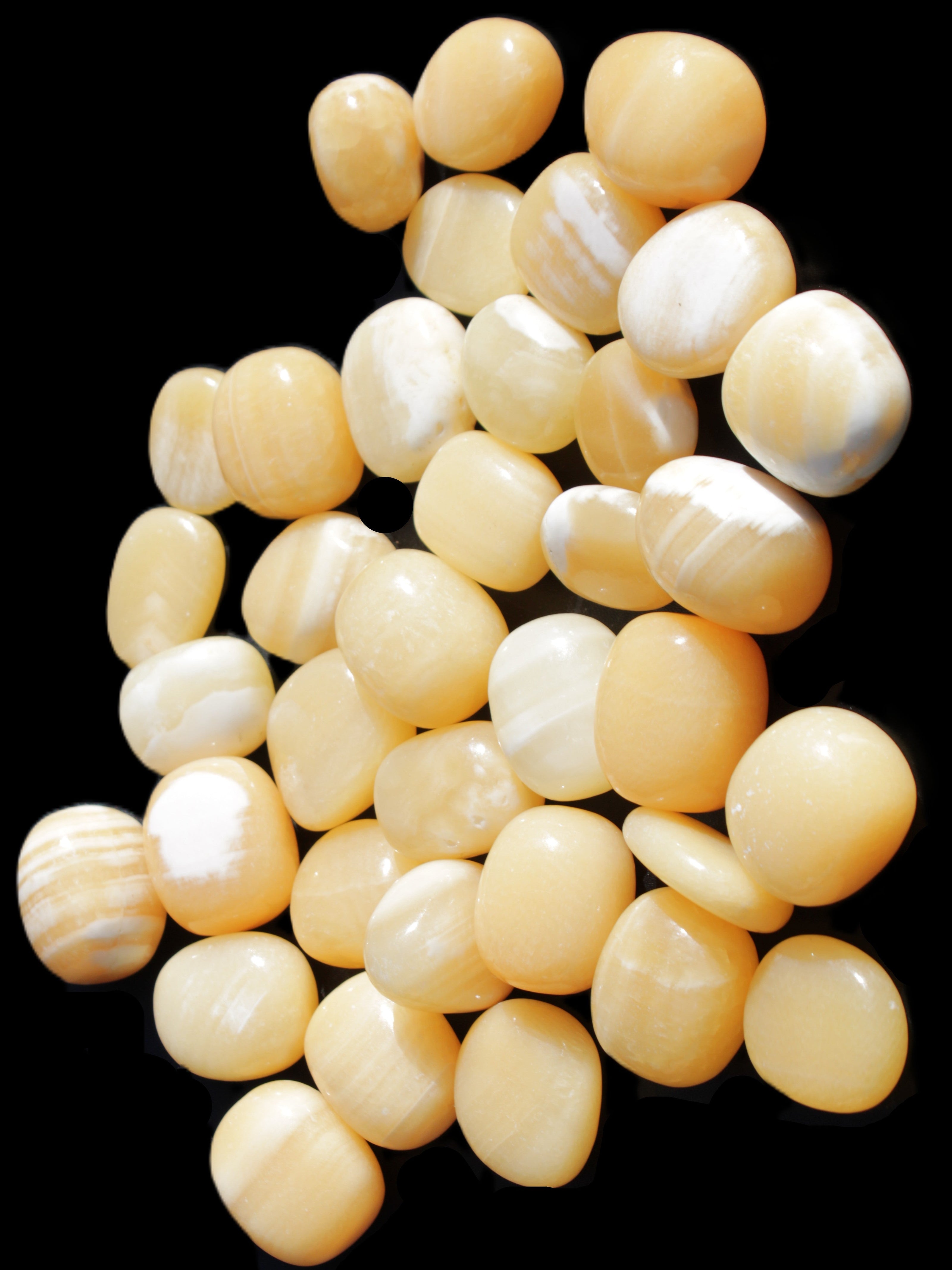 Lemon Calcite 36 tumbled stones 22*18mm - 30-24mm 730g Wholesale Rocks and Things Store