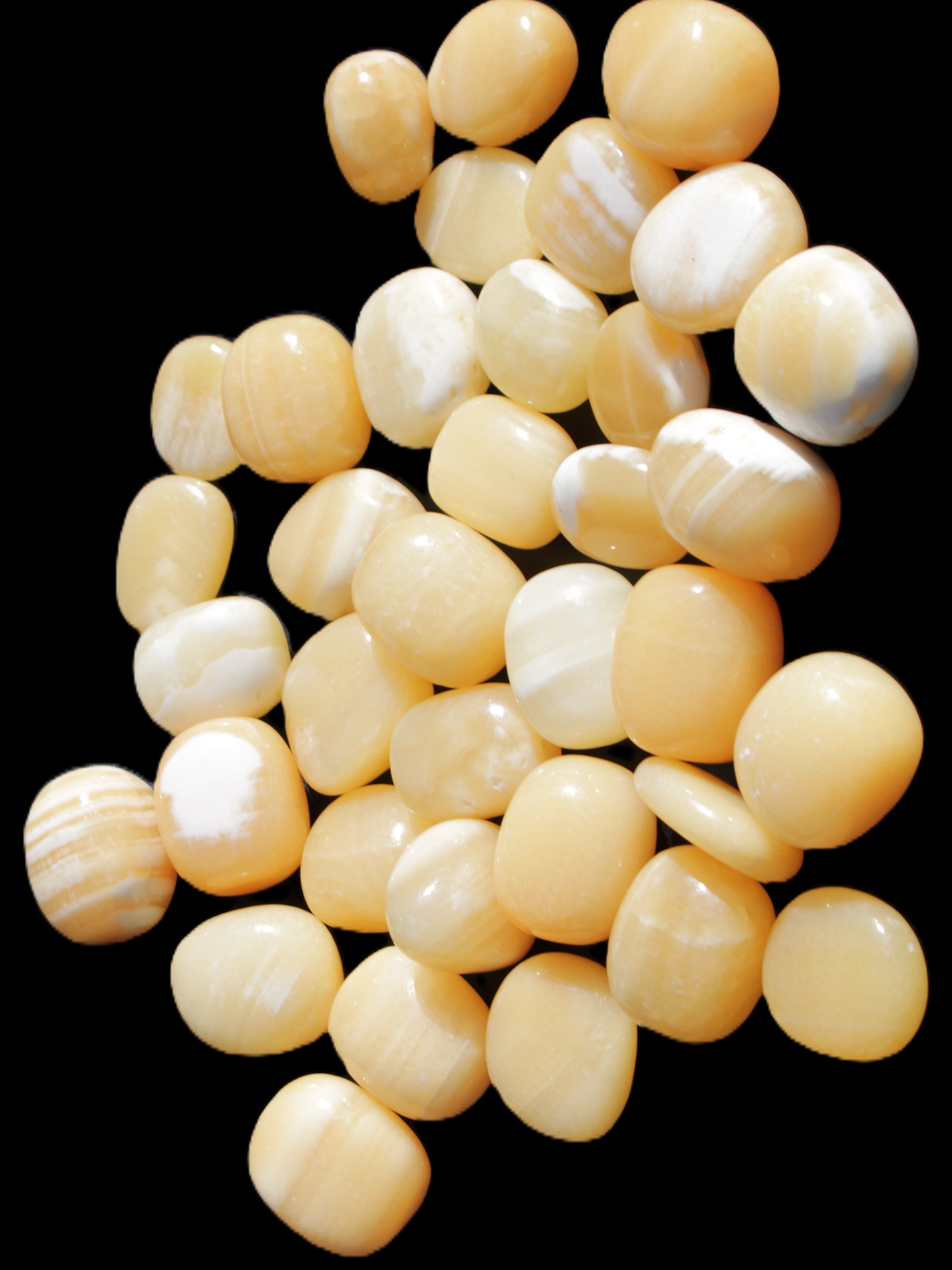 Lemon Calcite 36 tumbled stones 22*18mm - 30-24mm 730g Wholesale Rocks and Things Store
