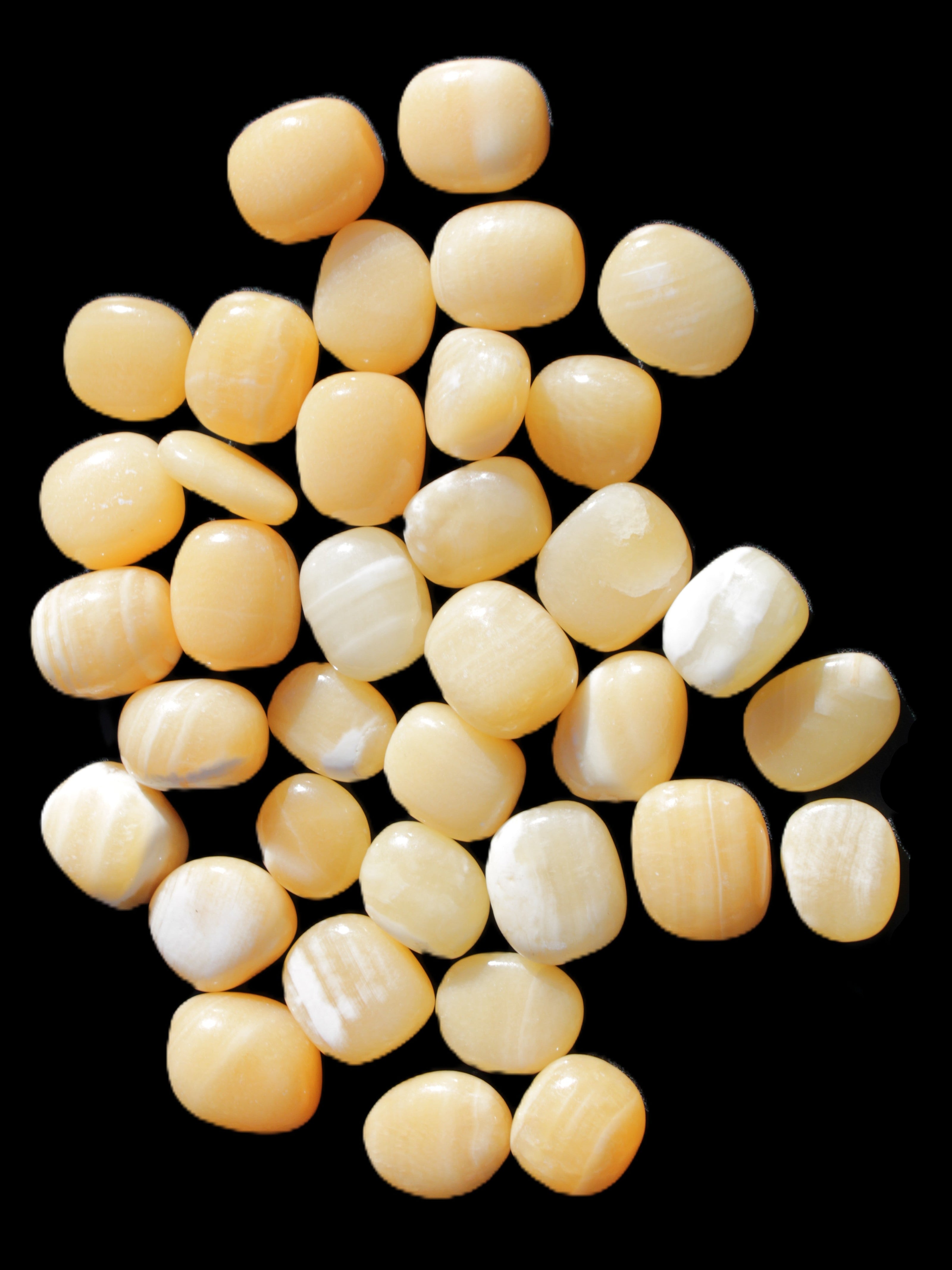 Lemon Calcite 36 tumbled stones 22*18mm - 30-24mm 730g Wholesale Rocks and Things Store