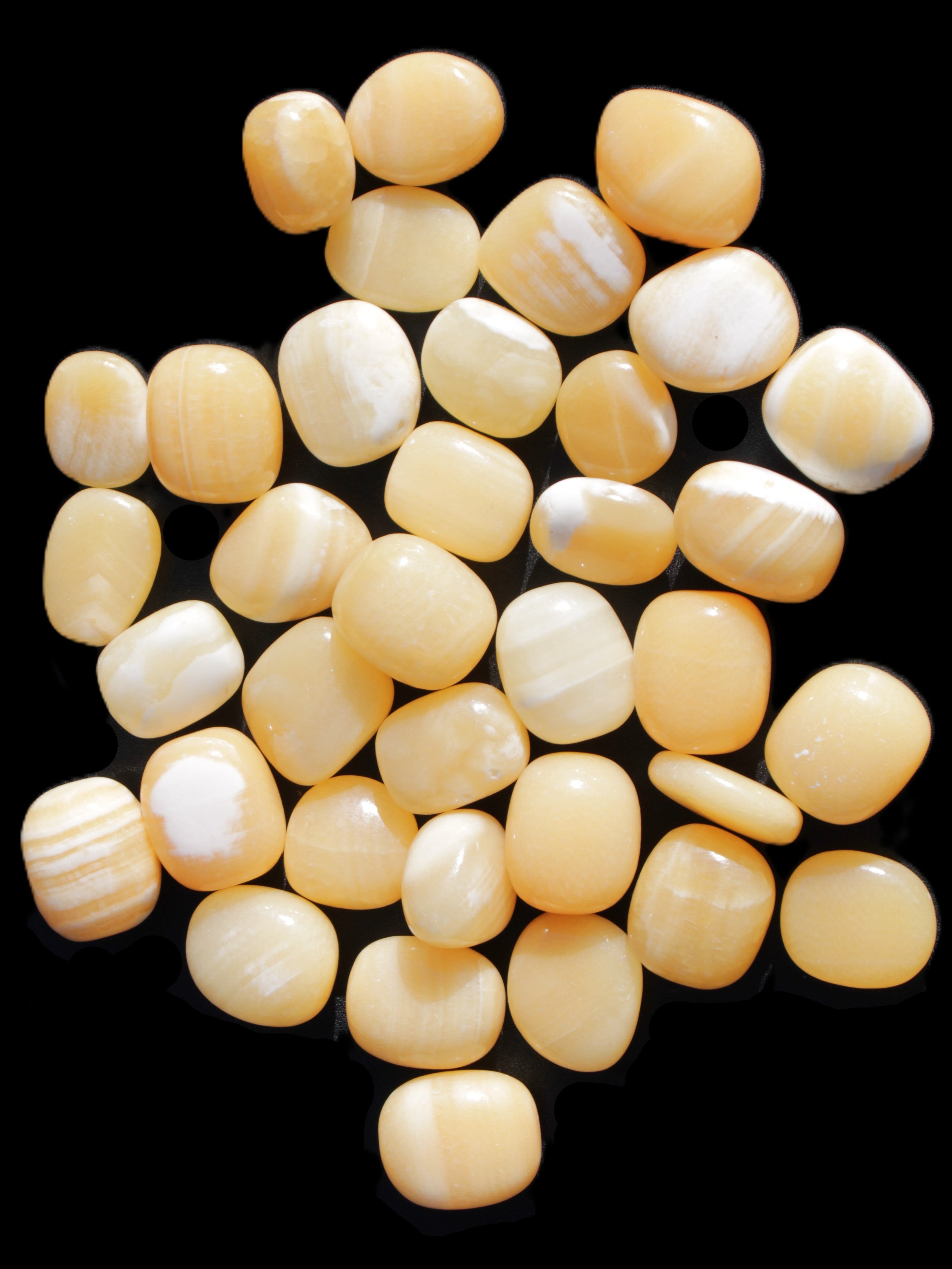 Lemon Calcite 36 tumbled stones 22*18mm - 30-24mm 730g Wholesale Rocks and Things Store
