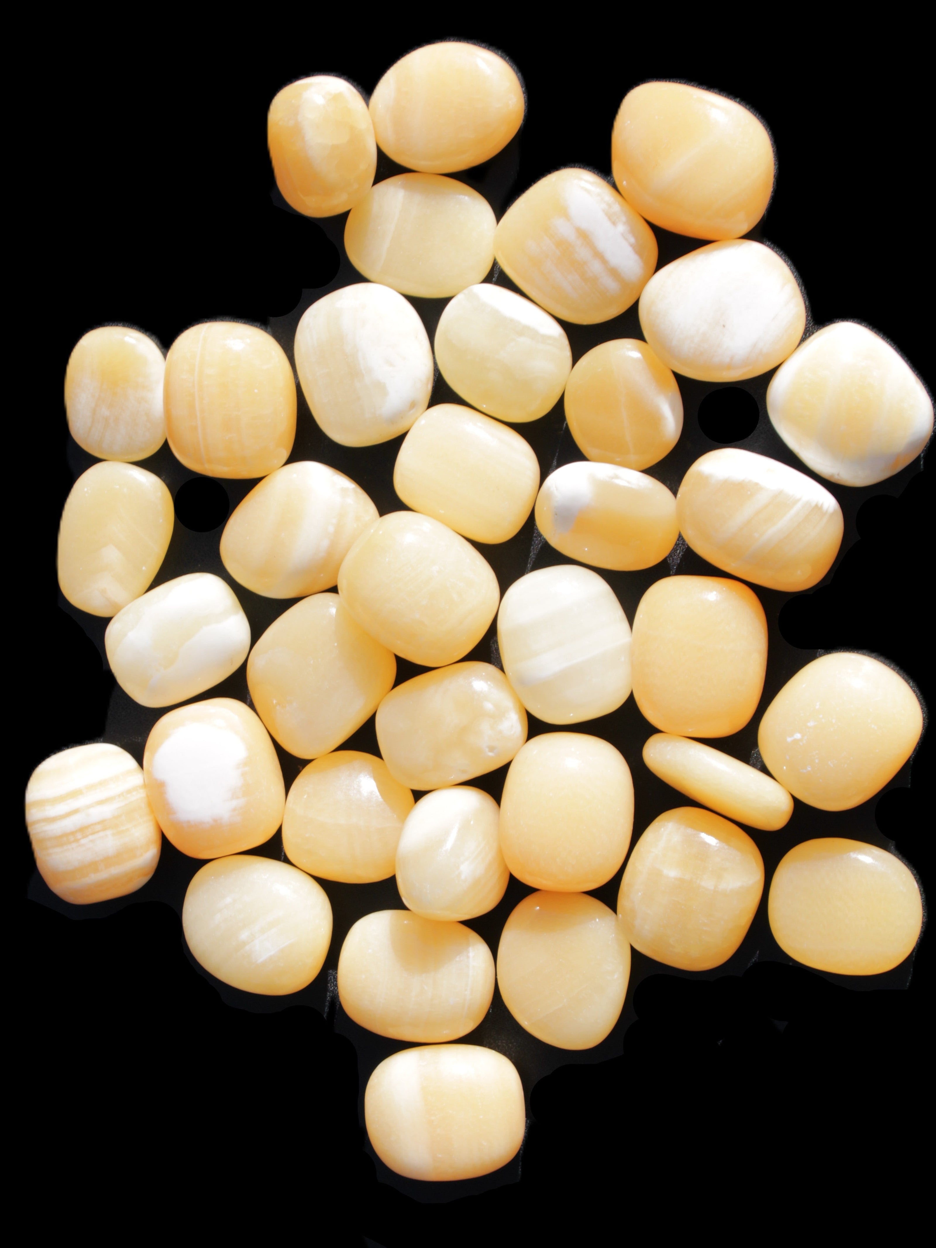 Lemon Calcite 36 tumbled stones 22*18mm - 30-24mm 730g Wholesale Rocks and Things Store