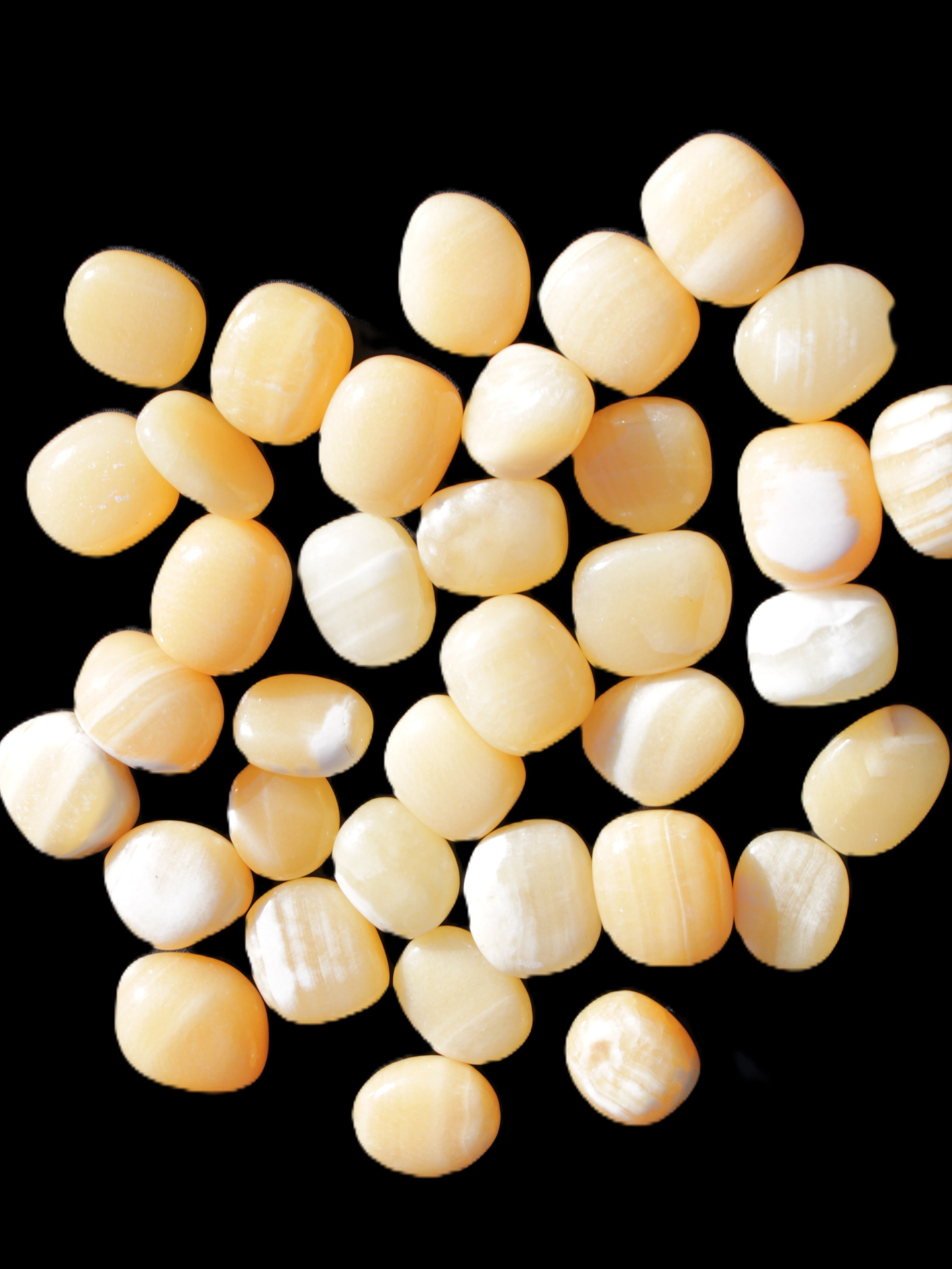 Lemon Calcite 36 tumbled stones 22*18mm - 30-24mm 730g Wholesale Rocks and Things Store