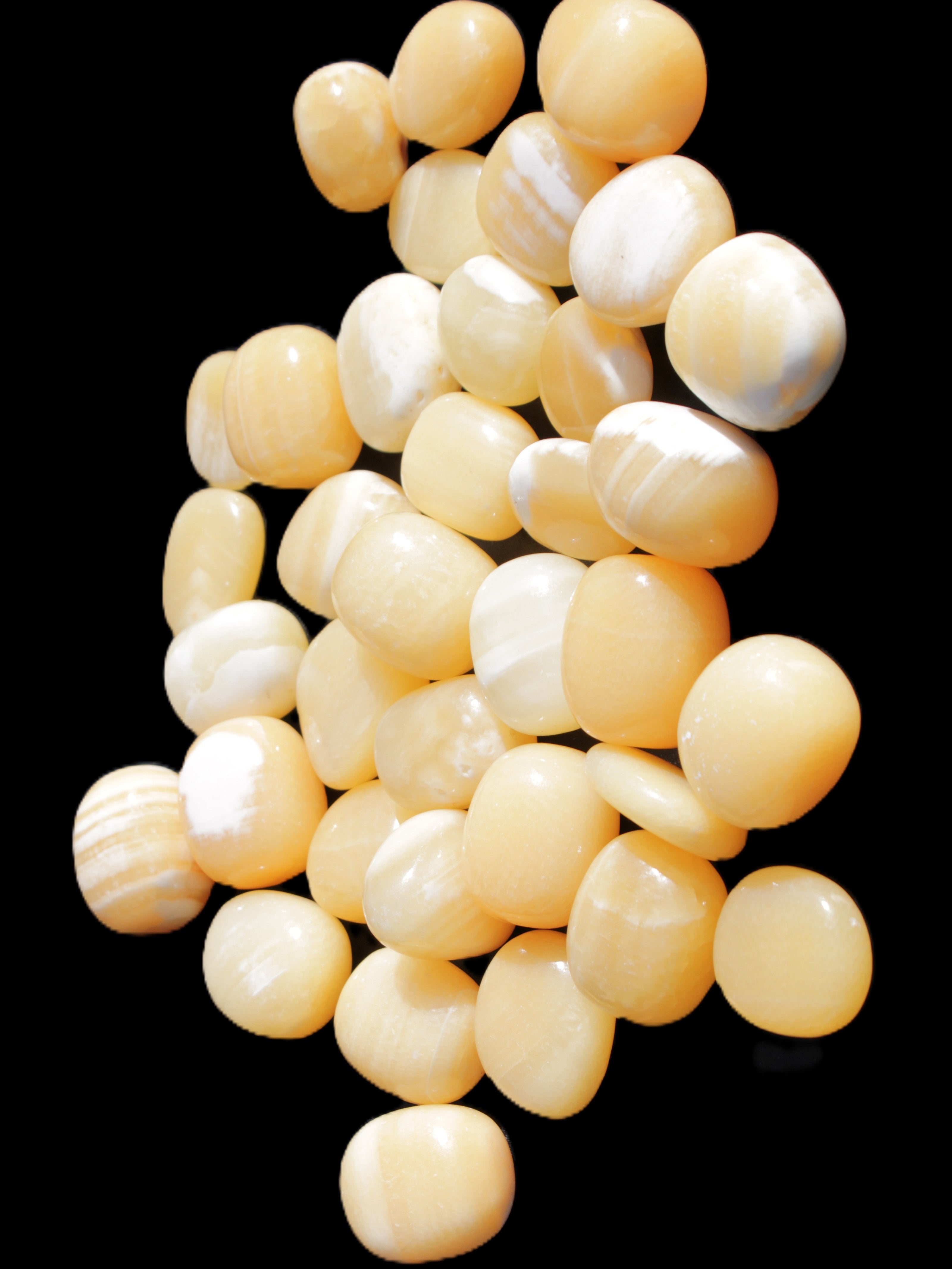 Lemon Calcite 36 tumbled stones 22*18mm - 30-24mm 730g Wholesale Rocks and Things Store