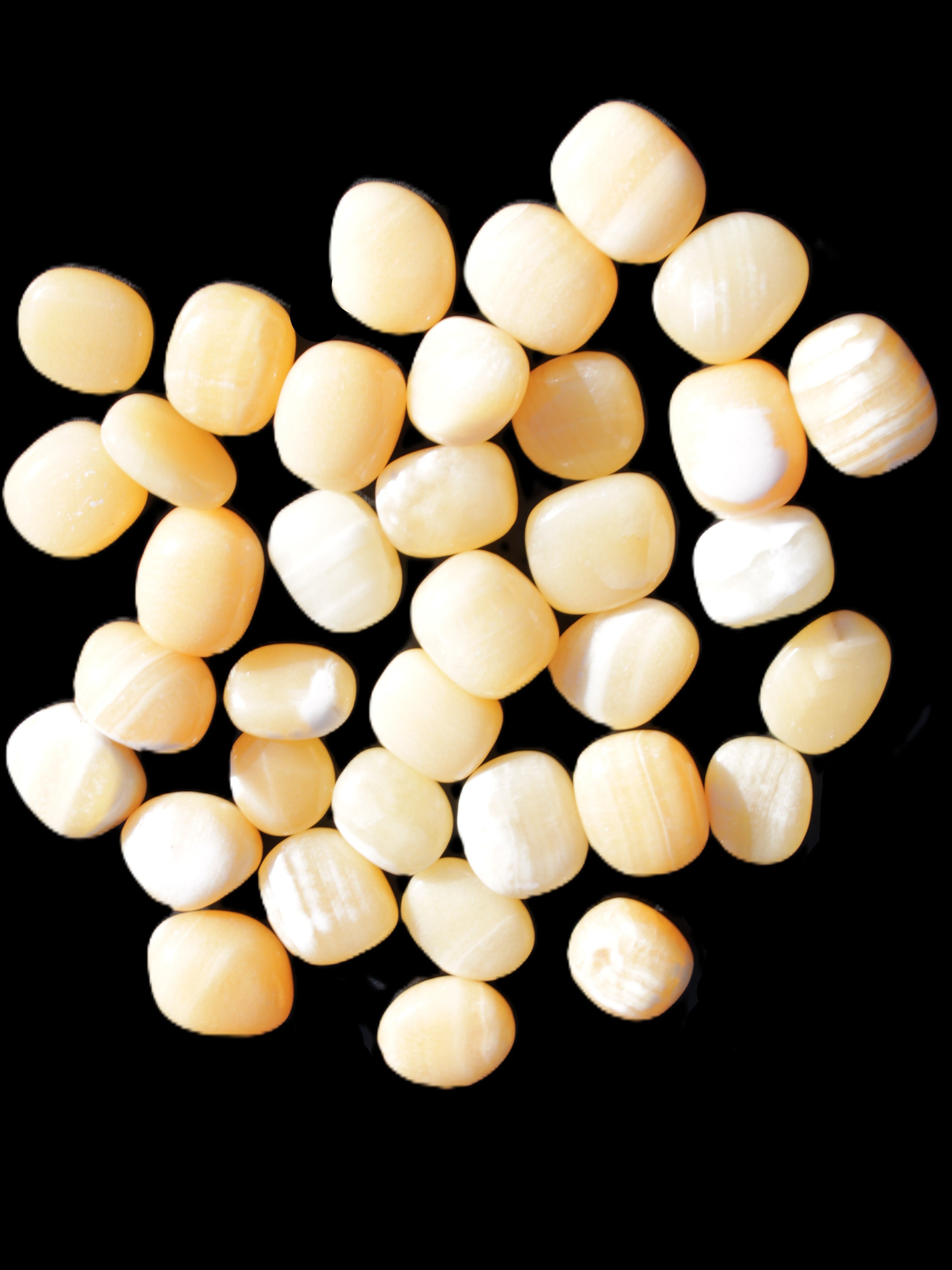 Lemon Calcite 36 tumbled stones 22*18mm - 30-24mm 730g Wholesale Rocks and Things Store