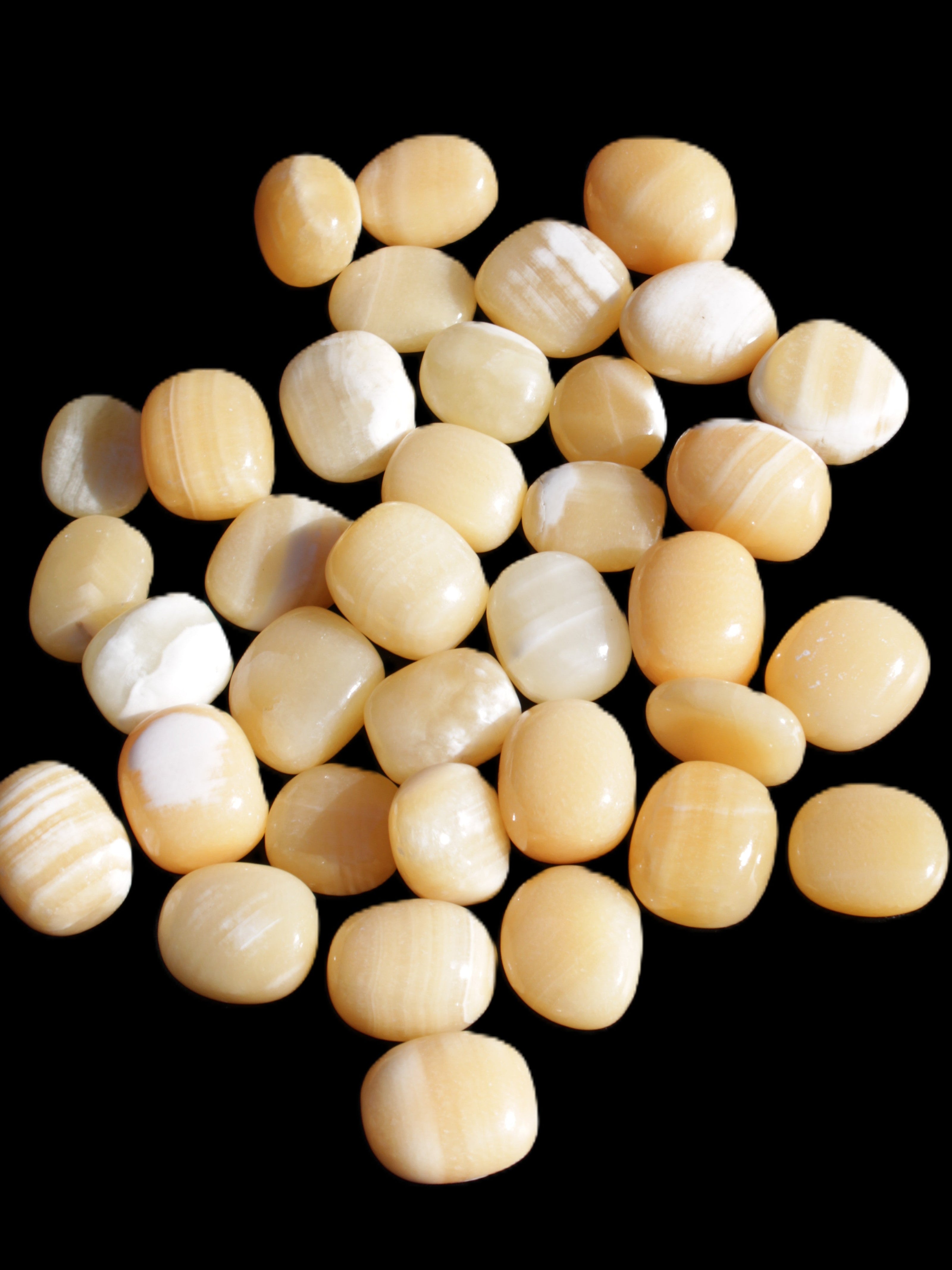 Lemon Calcite 36 tumbled stones 22*18mm - 30-24mm 730g Wholesale Rocks and Things Store